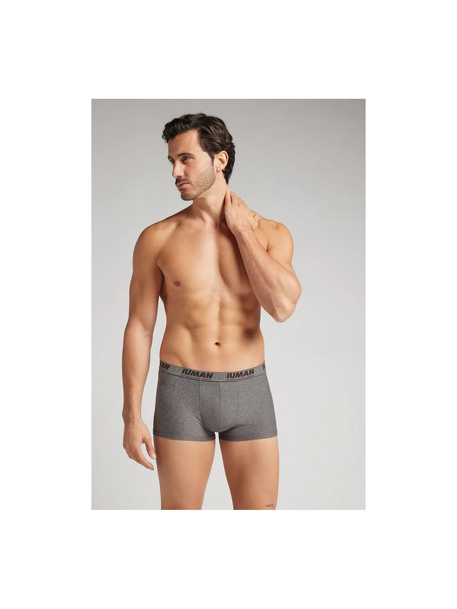 Cueca Boxer Em Microfibra Com Logótipo Cinza Intimissimi