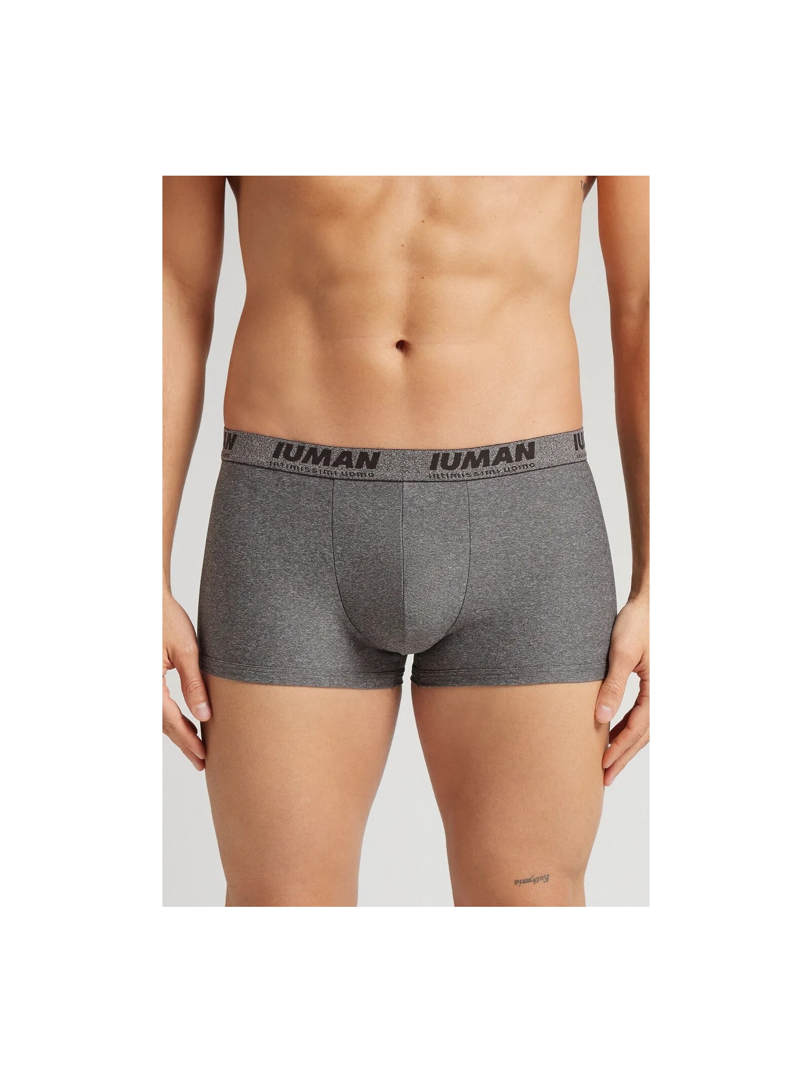 Cueca Boxer Em Microfibra Com Logótipo Cinza Intimissimi