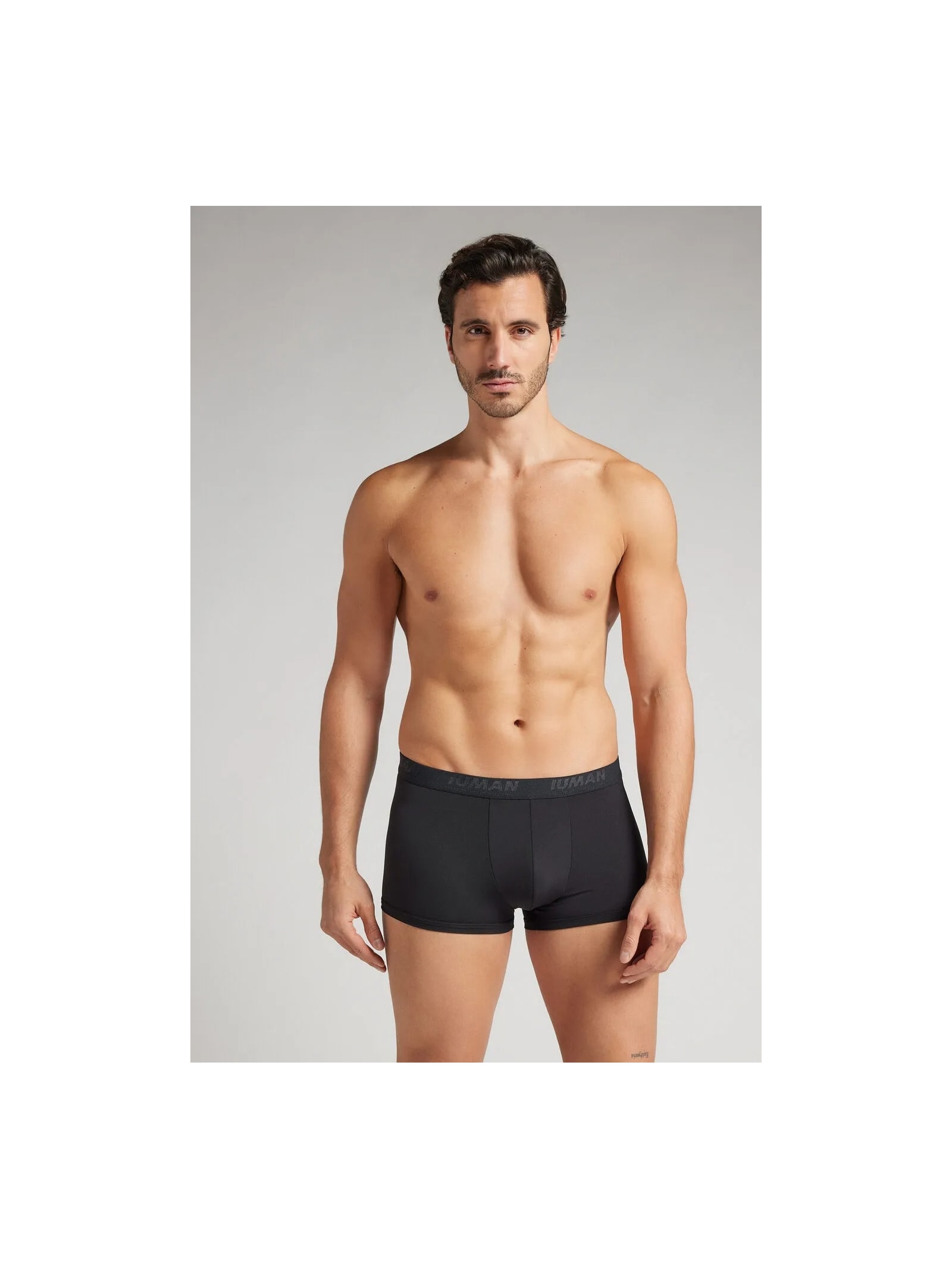 Cueca Boxer Em Microfibra Com Logótipo Preto Intimissimi