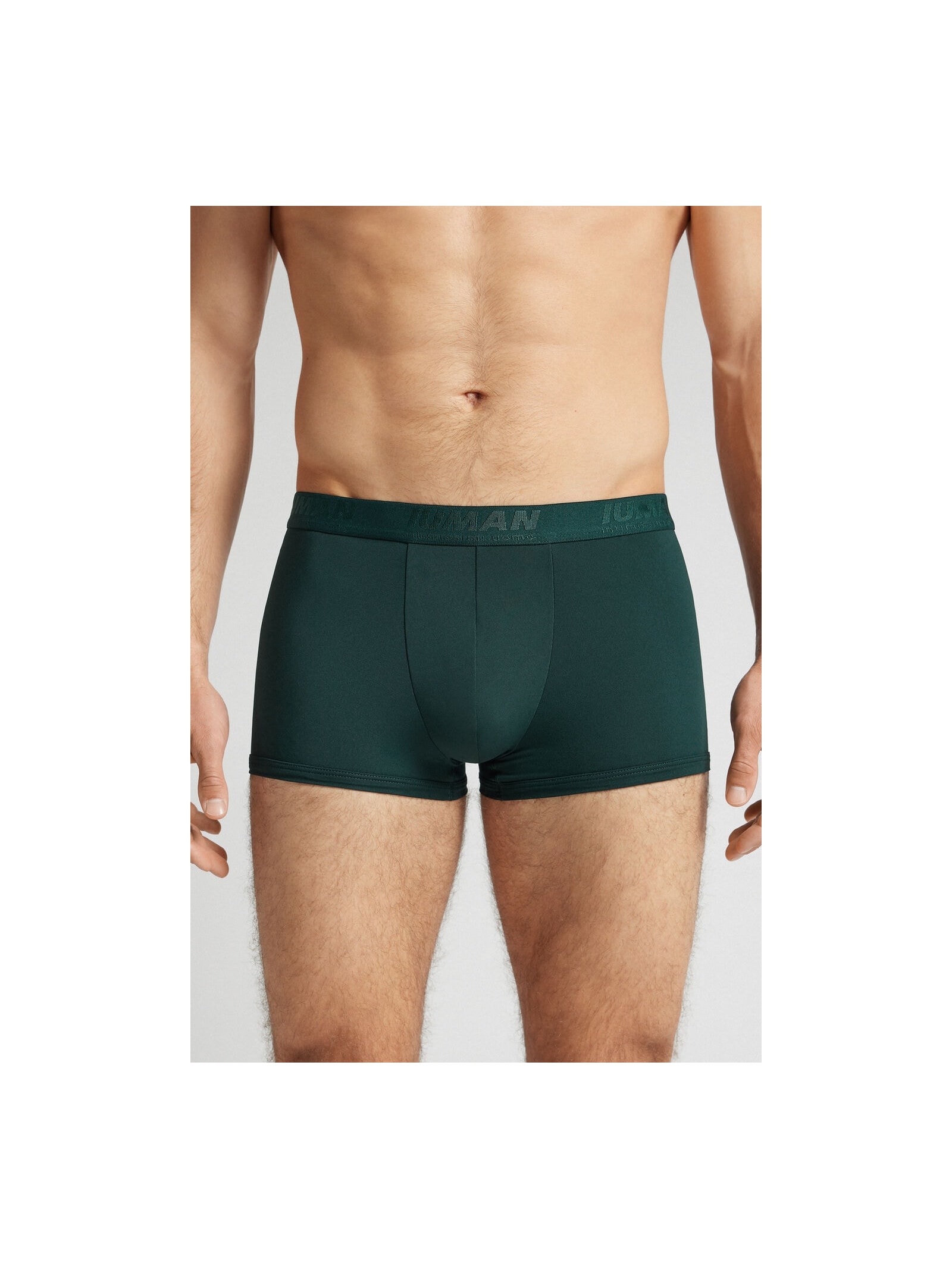 Cueca Boxer Em Microfibra Com Logótipo Verde Intimissimi
