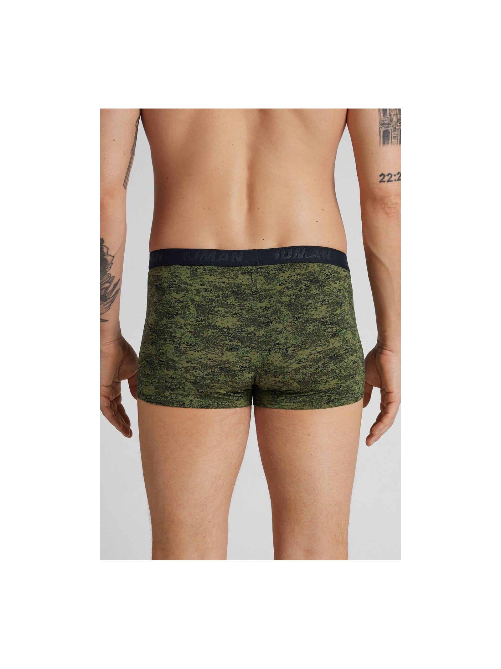 Cueca Boxer Em Microfibra Estampado Camuflagem Pixelada Verde Intimissimi
