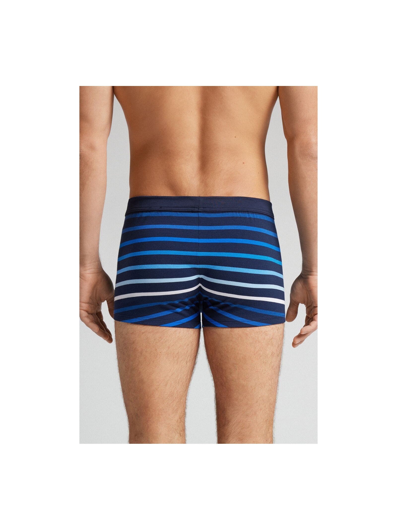Cueca Boxer Listrada Em Algodão Supima Azul Intimissimi