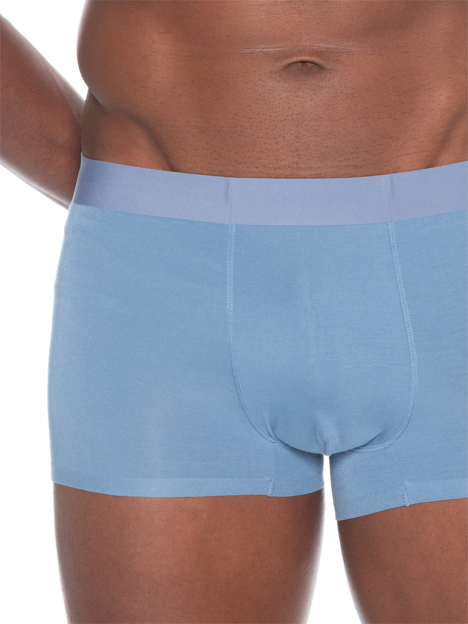 Cueca Boxer Masculina Modal Com Elastano Azul Basiq Men