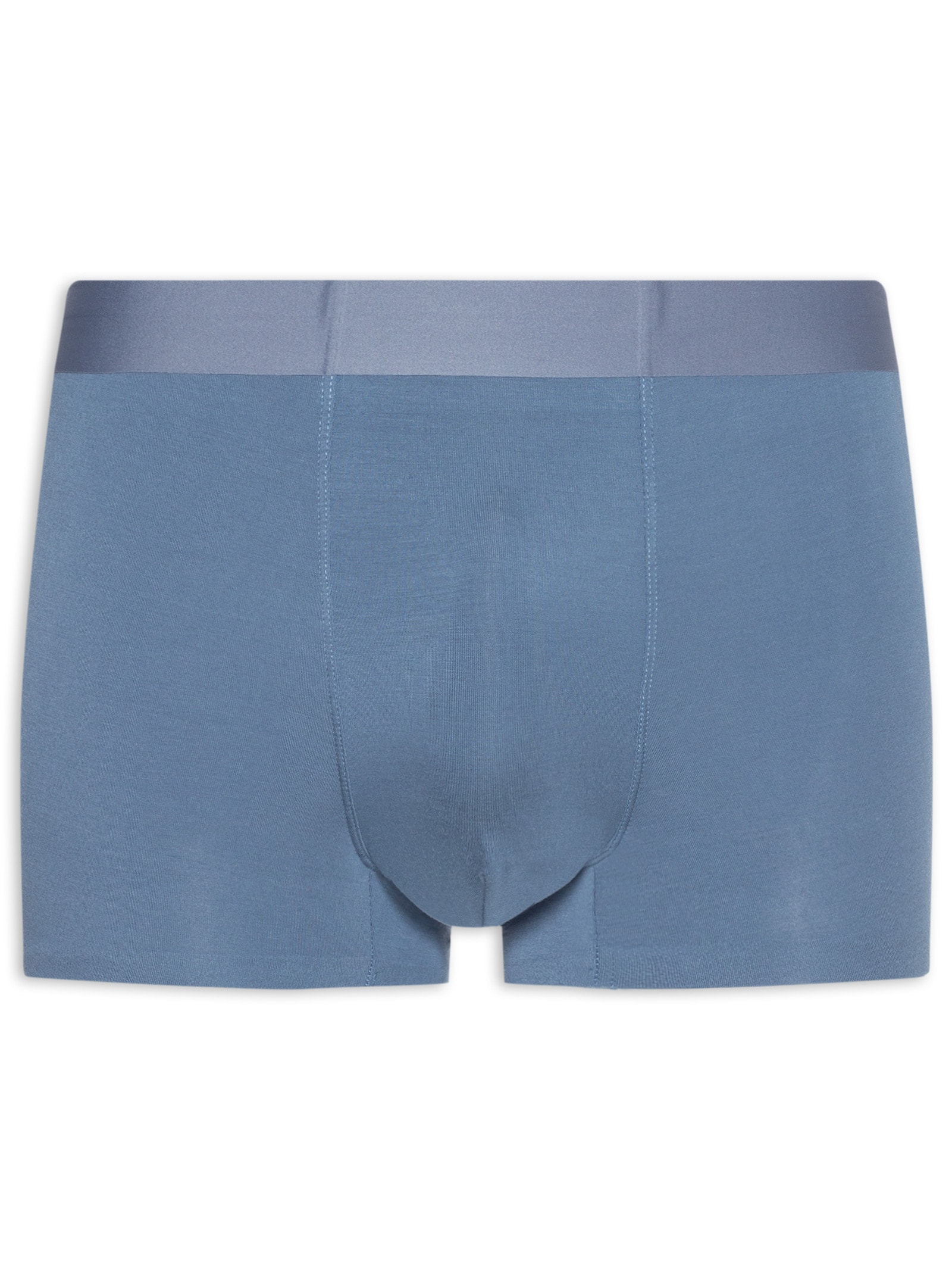 Cueca Boxer Masculina Modal Com Elastano Azul Acinzentado Basiq Men