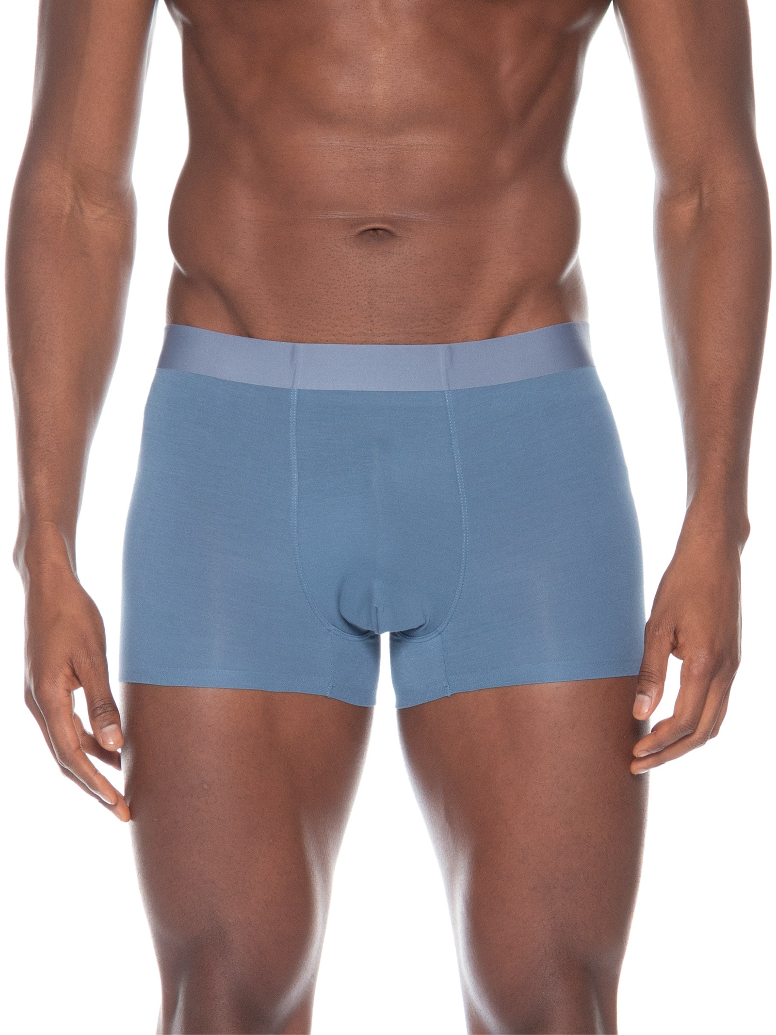 Cueca Boxer Masculina Modal Com Elastano Azul Acinzentado Basiq Men