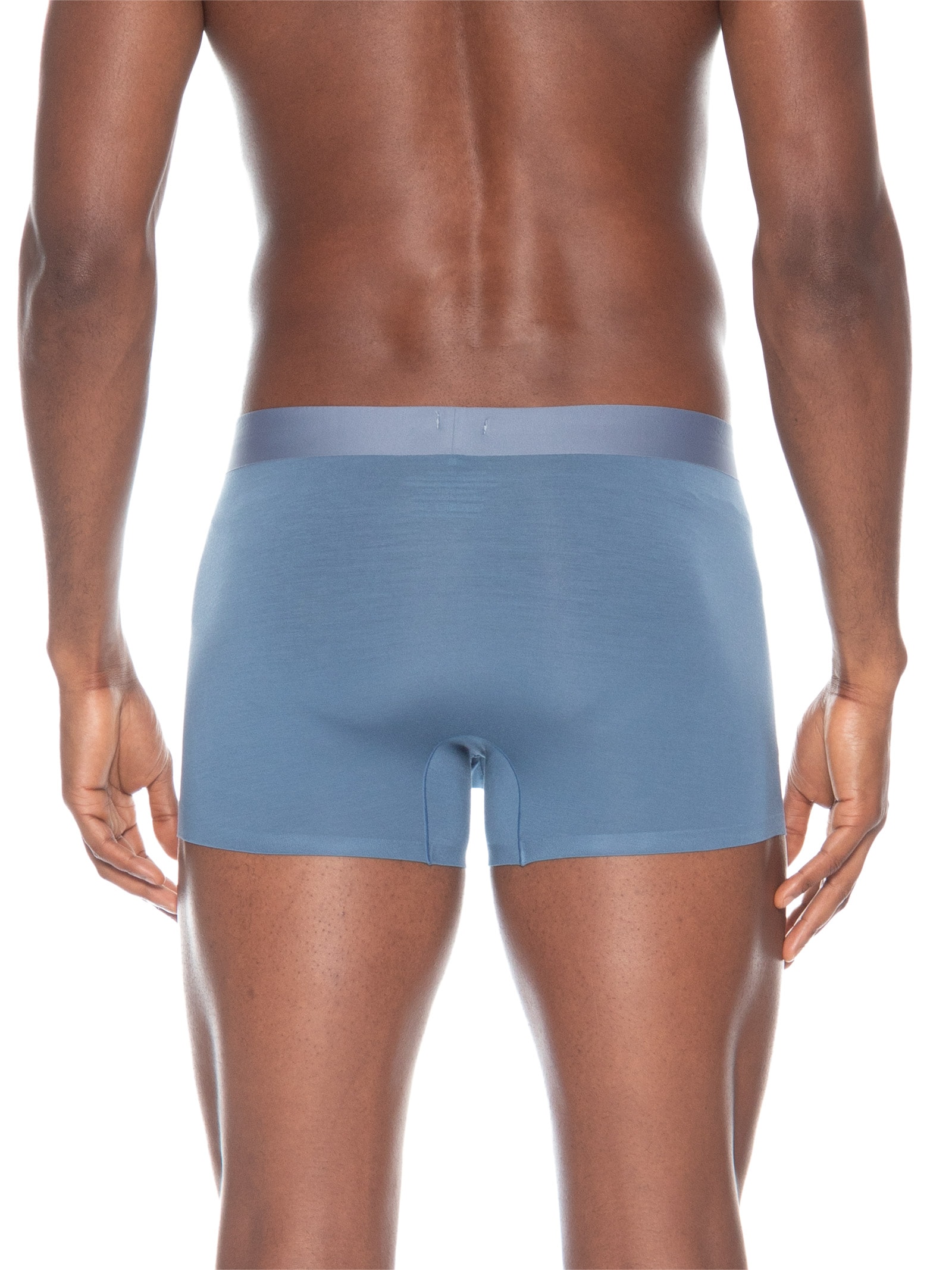 Cueca Boxer Masculina Modal Com Elastano Azul Acinzentado Basiq Men