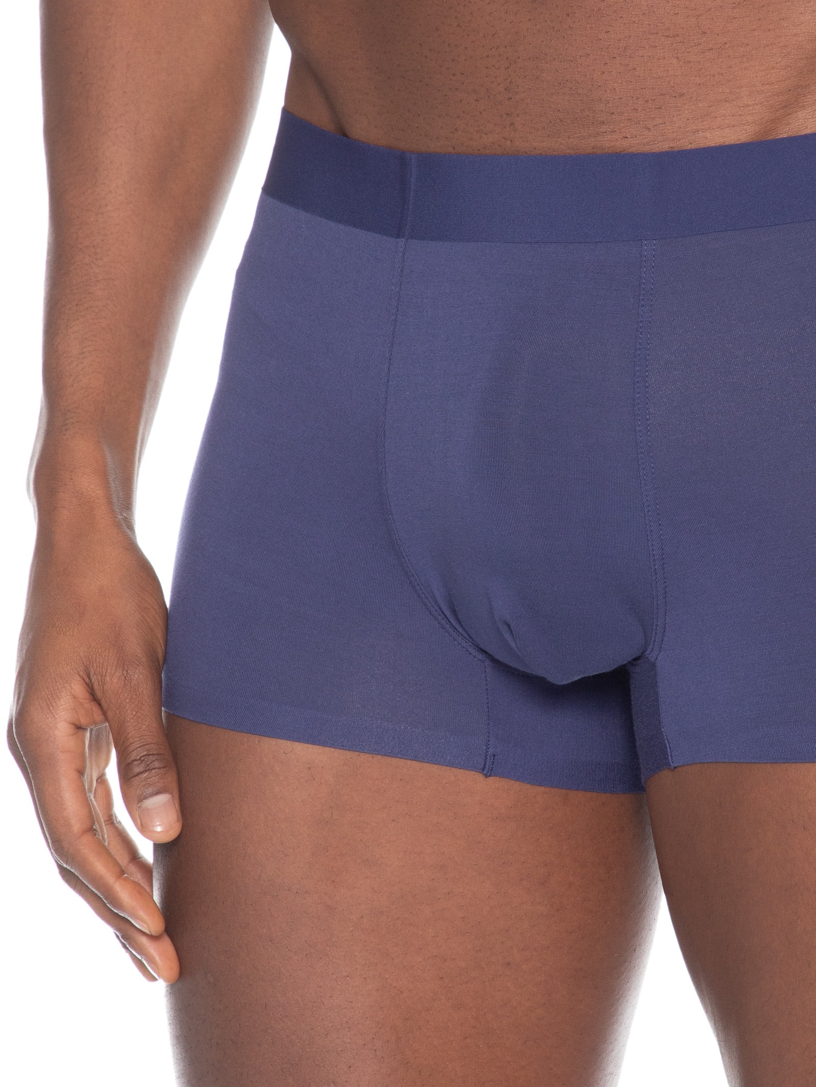 Cueca Boxer Masculina Modal Com Elastano Azul Escuro Basiq Men