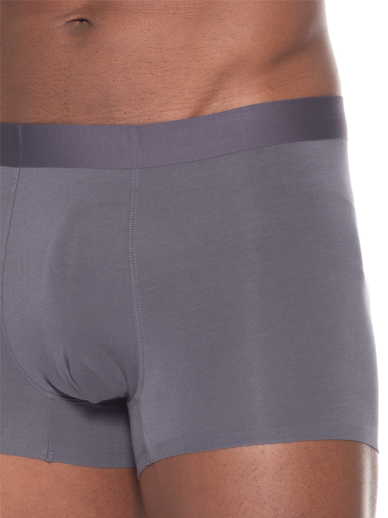 Cueca Boxer Masculina Modal Com Elastano Cinza Basiq Men