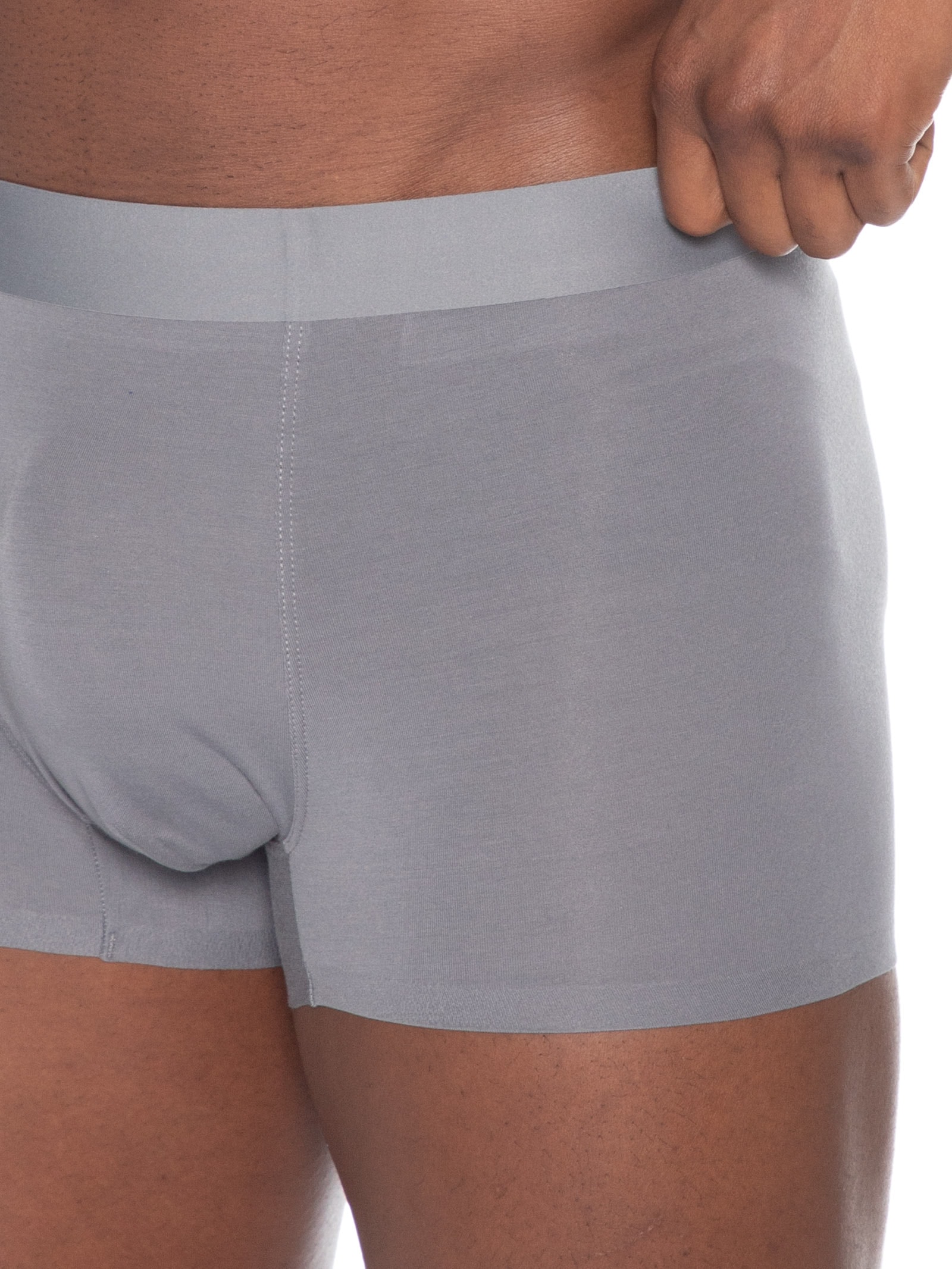 Cueca Boxer Masculina Modal Com Elastano Cinza Escuro Basiq Men