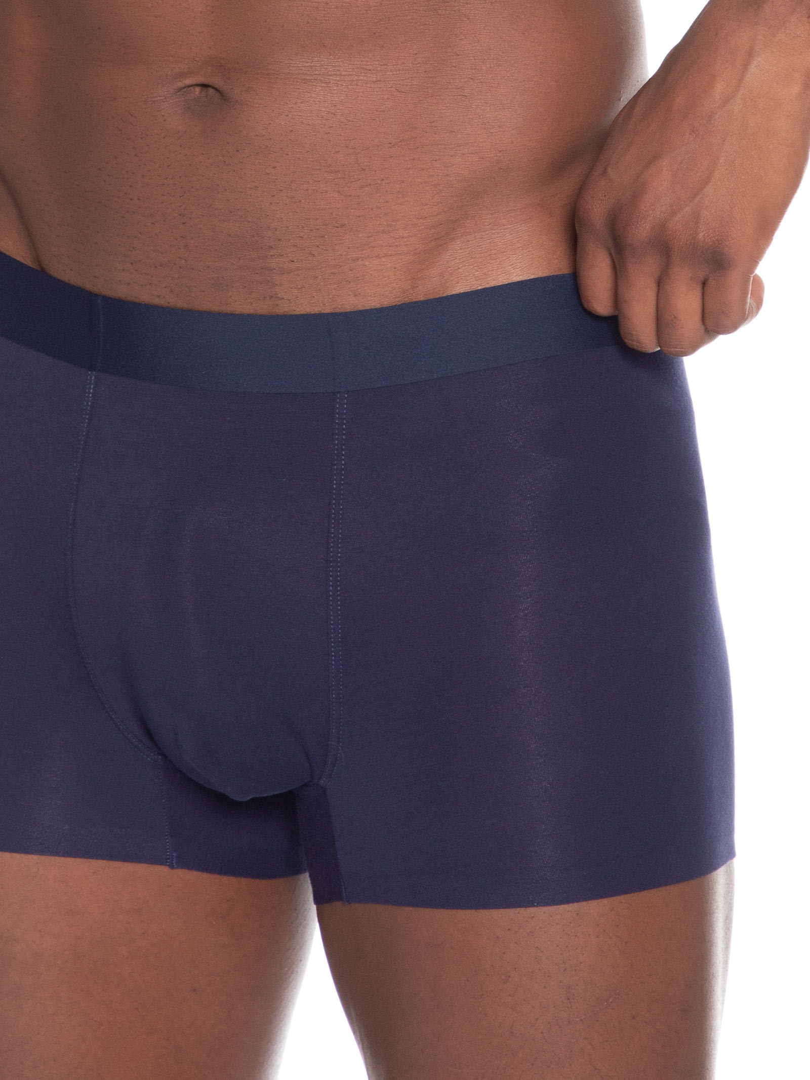 Cueca Boxer Masculina Modal Com Elastasno Azul Basiq Men
