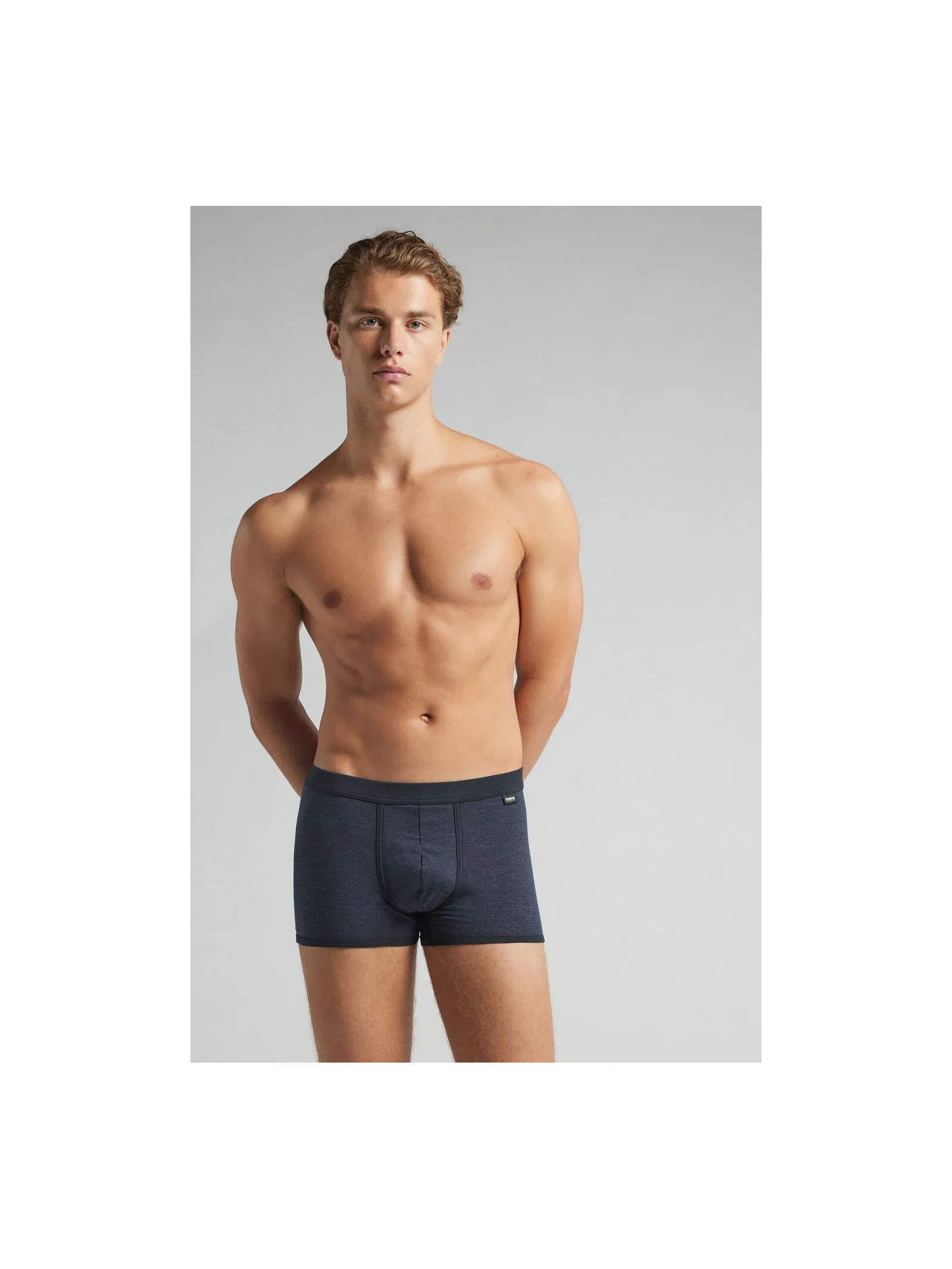 Cueca Boxer Mil Listras Em Algodão Supima Azul Intimissimi