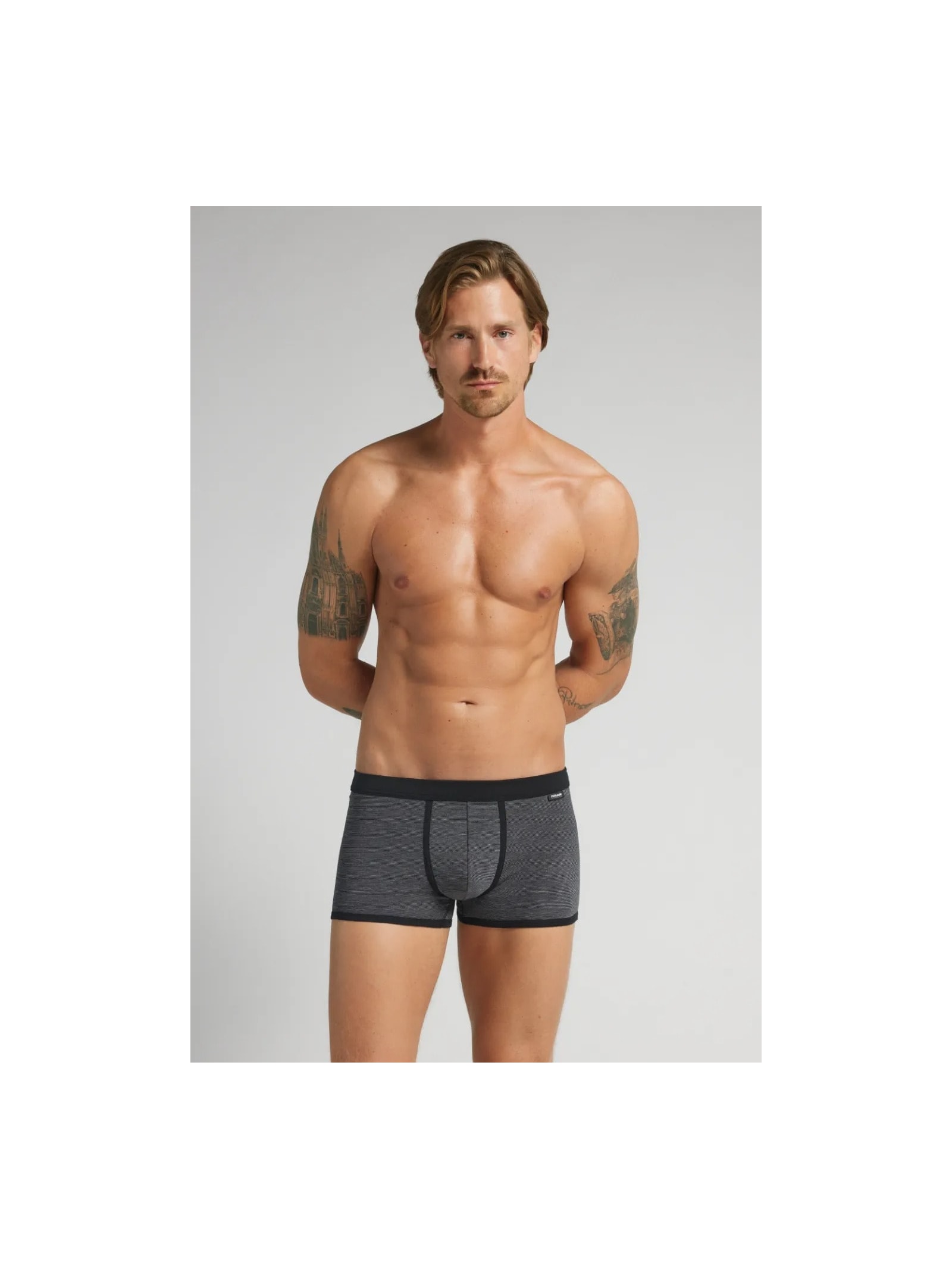 Cueca Boxer Mil Listras Em Algodão Supima Preto Intimissimi