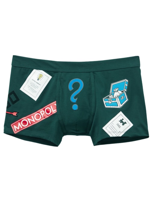 Cueca Boxer Monopoly Em Algodão Supima – Verde