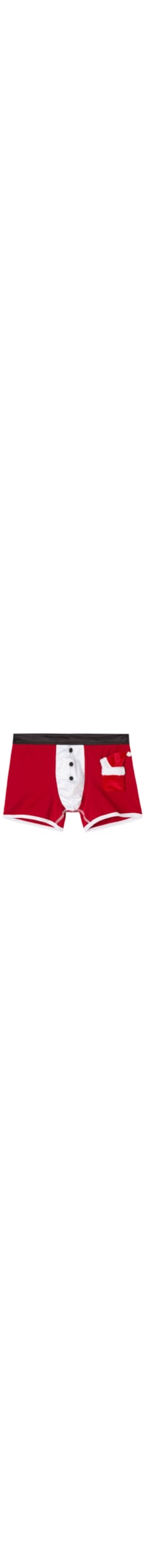 Cueca Boxer Papai Noel Em Algodão Supima - Vermelho