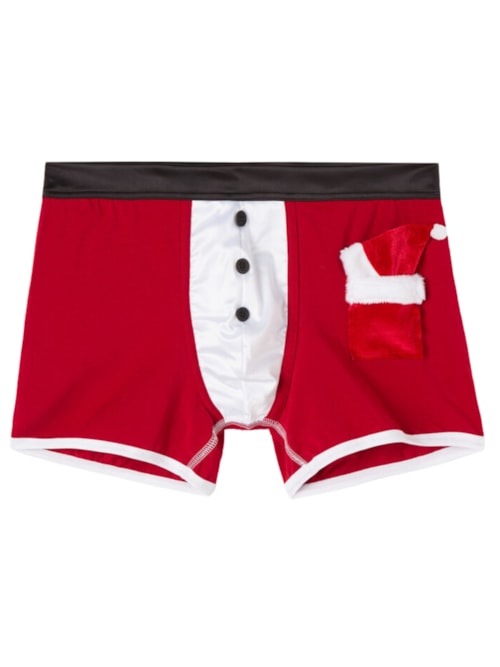 Cueca Boxer Papai Noel Em Algodão Supima – Vermelho