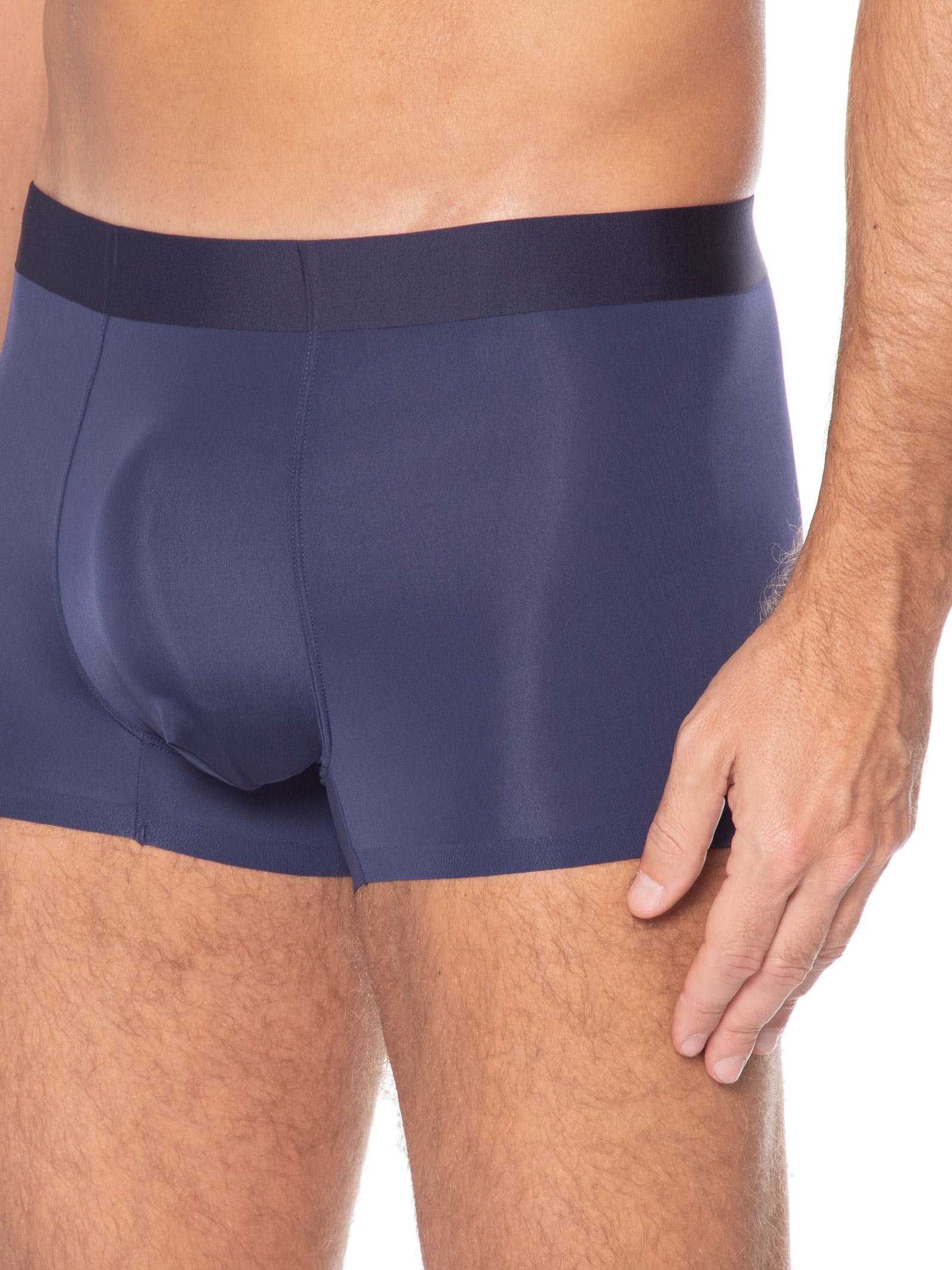 Cueca Boxer Sem Costura Poliamida Azul Basiq Men