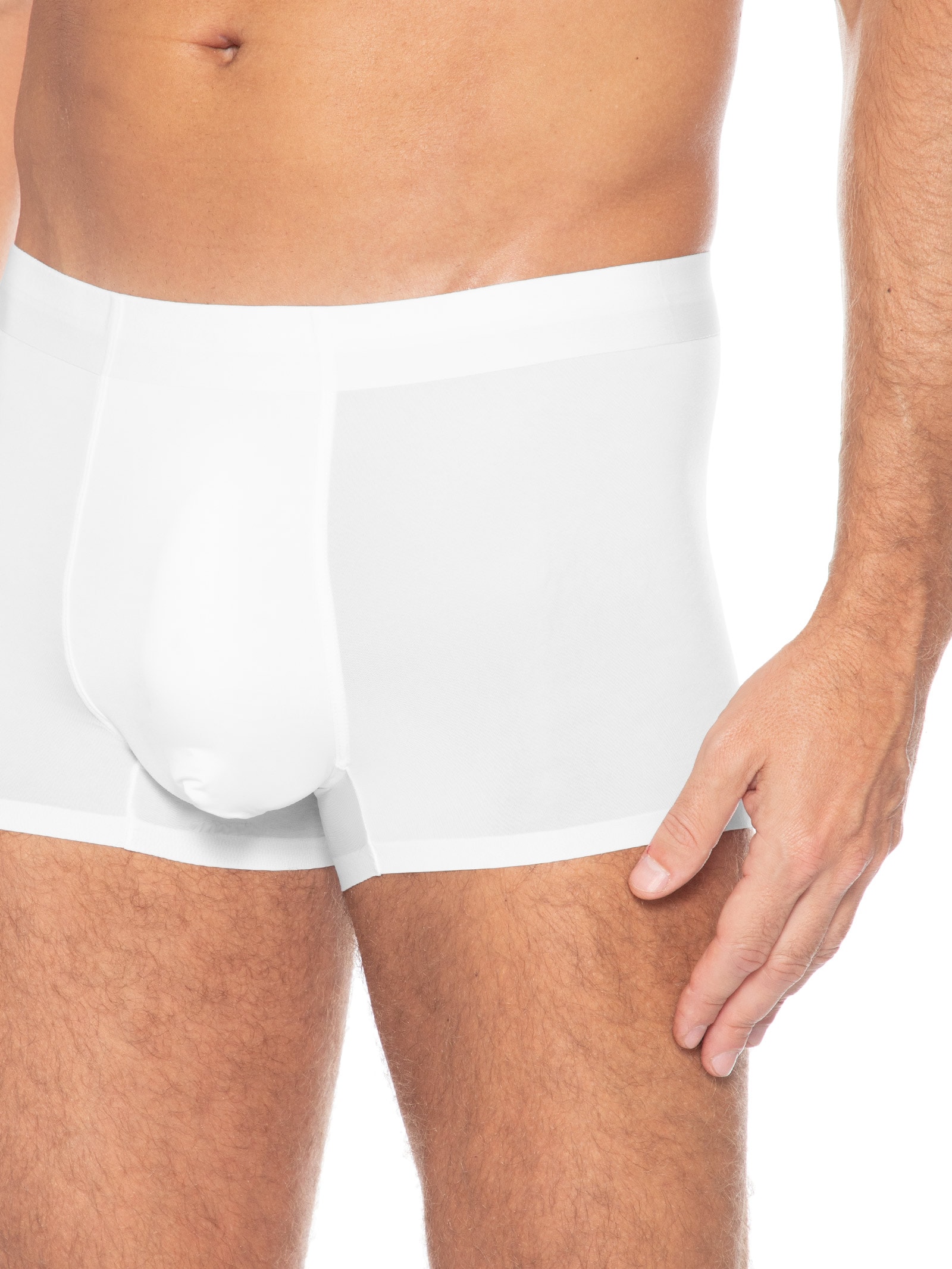 Cueca Boxer Sem Costura Poliamida Branco Basiq Men