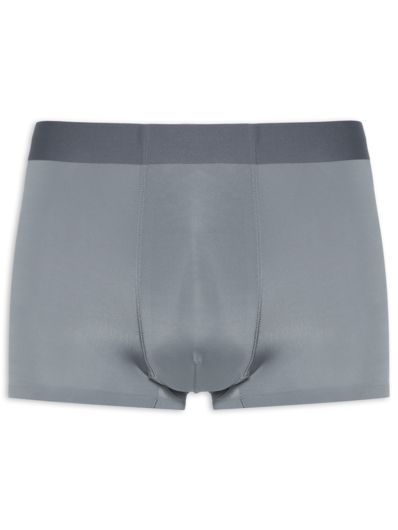 Cueca Boxer Sem Costura Poliamida Cinza Basiq Men
