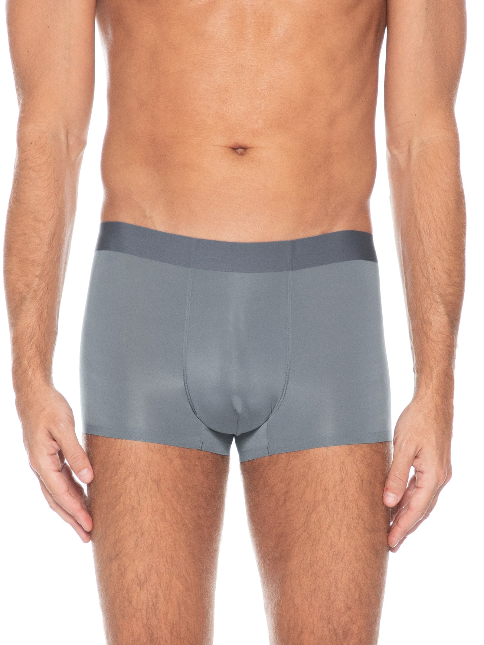 Cueca Boxer Sem Costura Poliamida Cinza Basiq Men