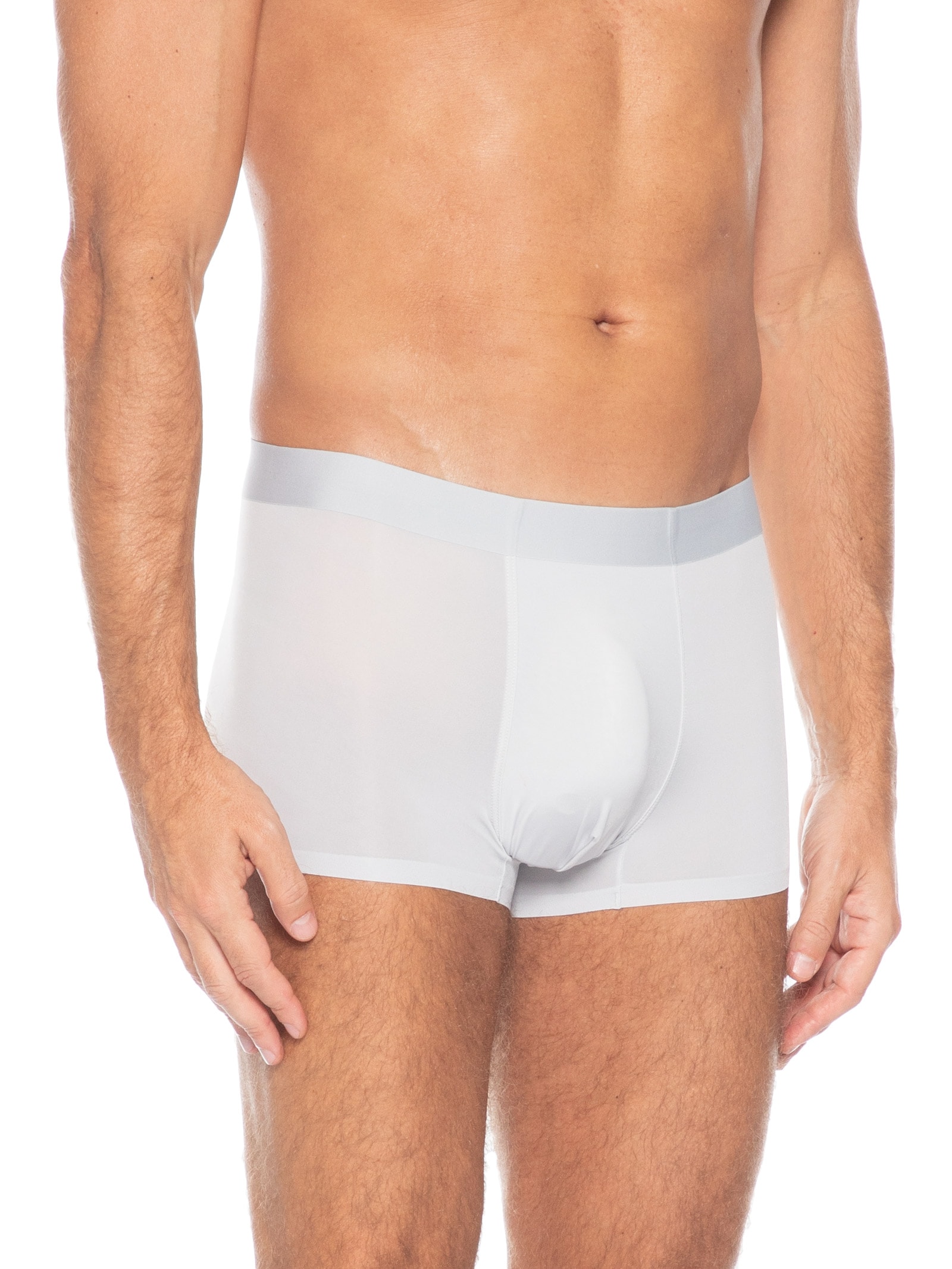 Cueca Boxer Sem Costura Poliamida Cinza Basiq Men
