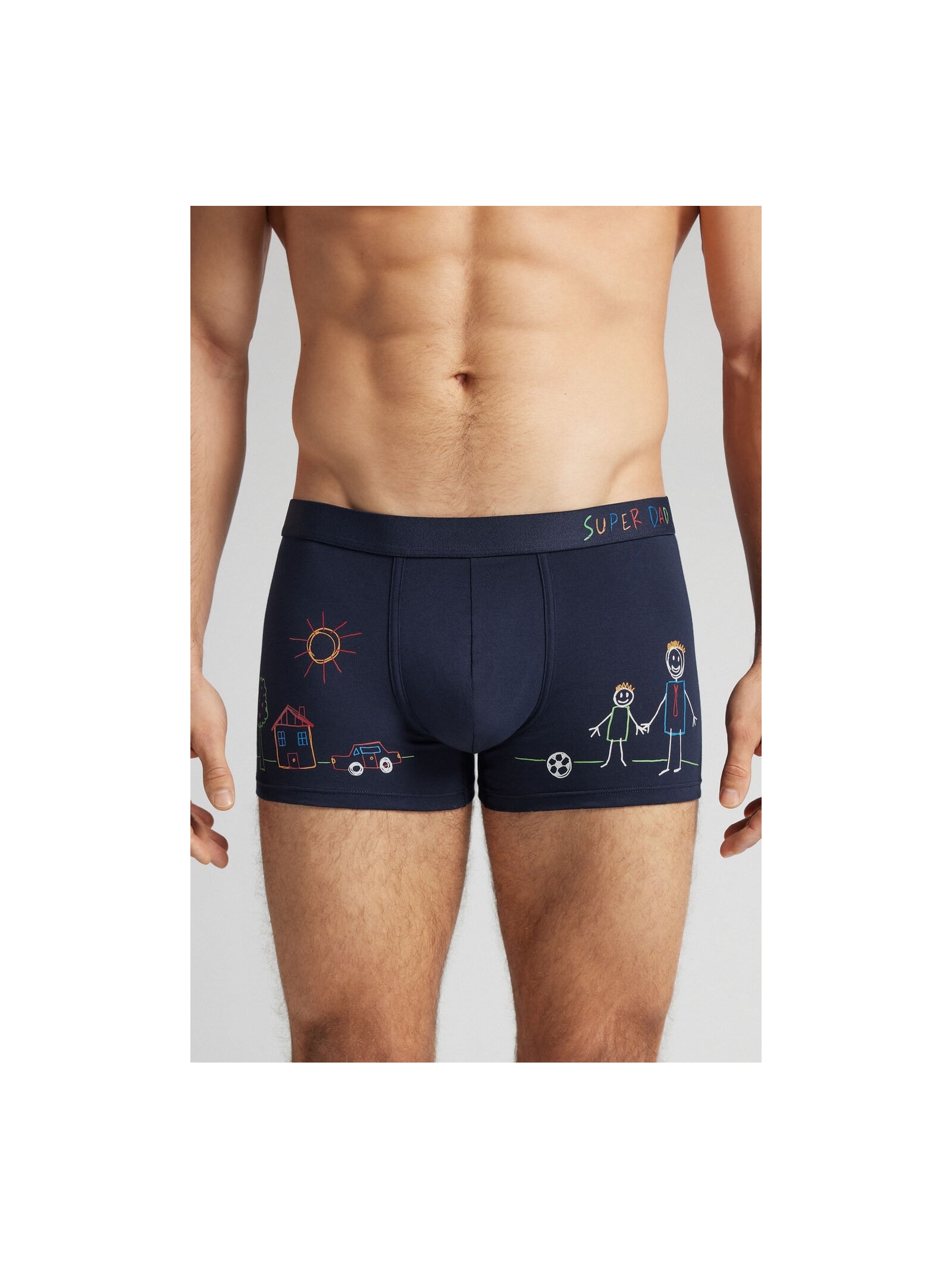 Cueca Boxer Super Dad Em Algodão Supima Azul Intimissimi