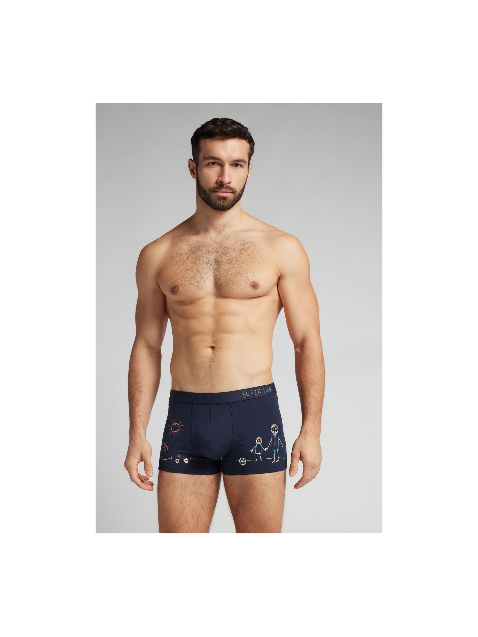 Cueca Boxer Super Dad Em Algodão Supima Azul Intimissimi