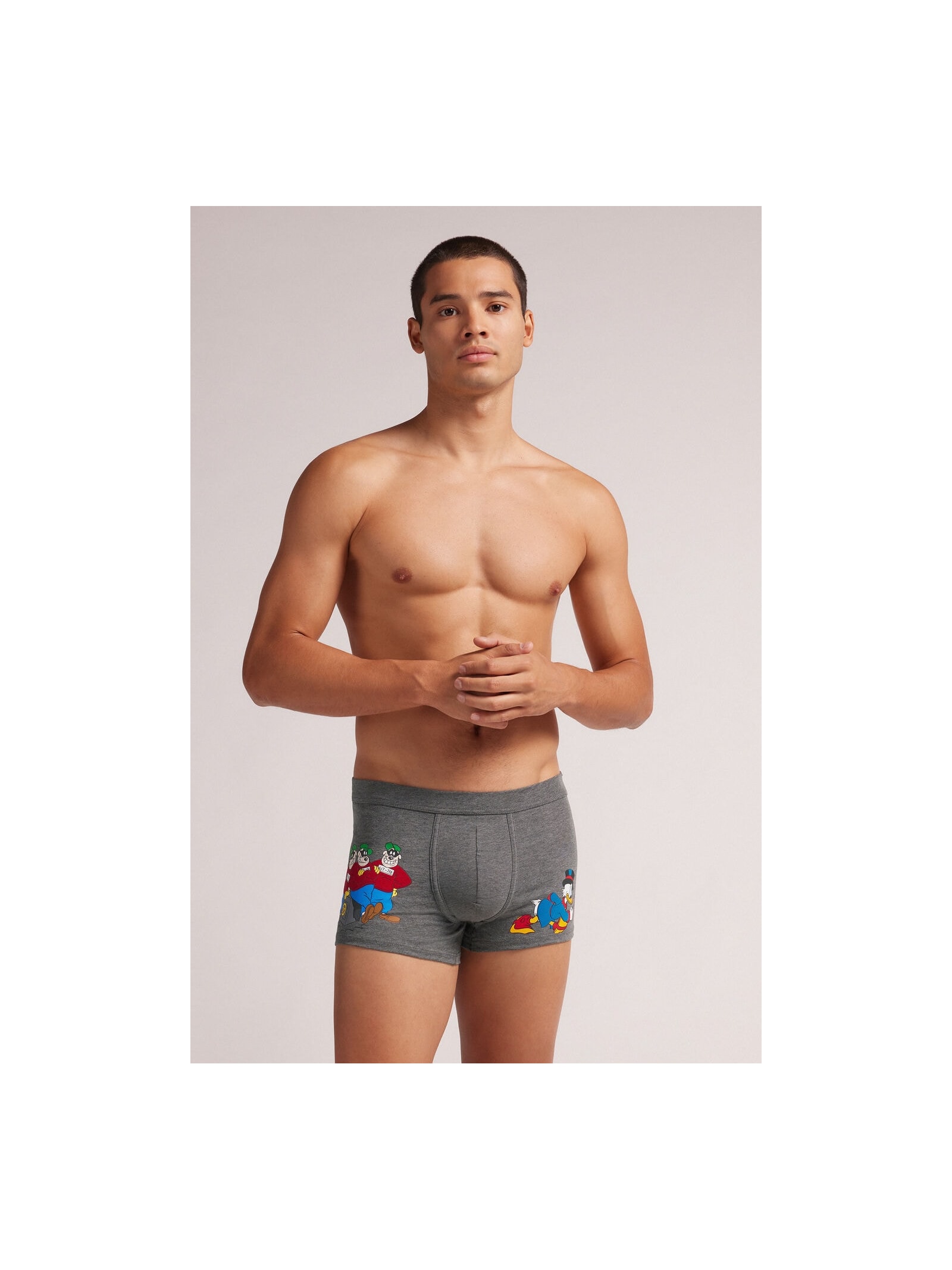 Cueca Boxer Tio Patinhas Em Algodão Supima Cinza