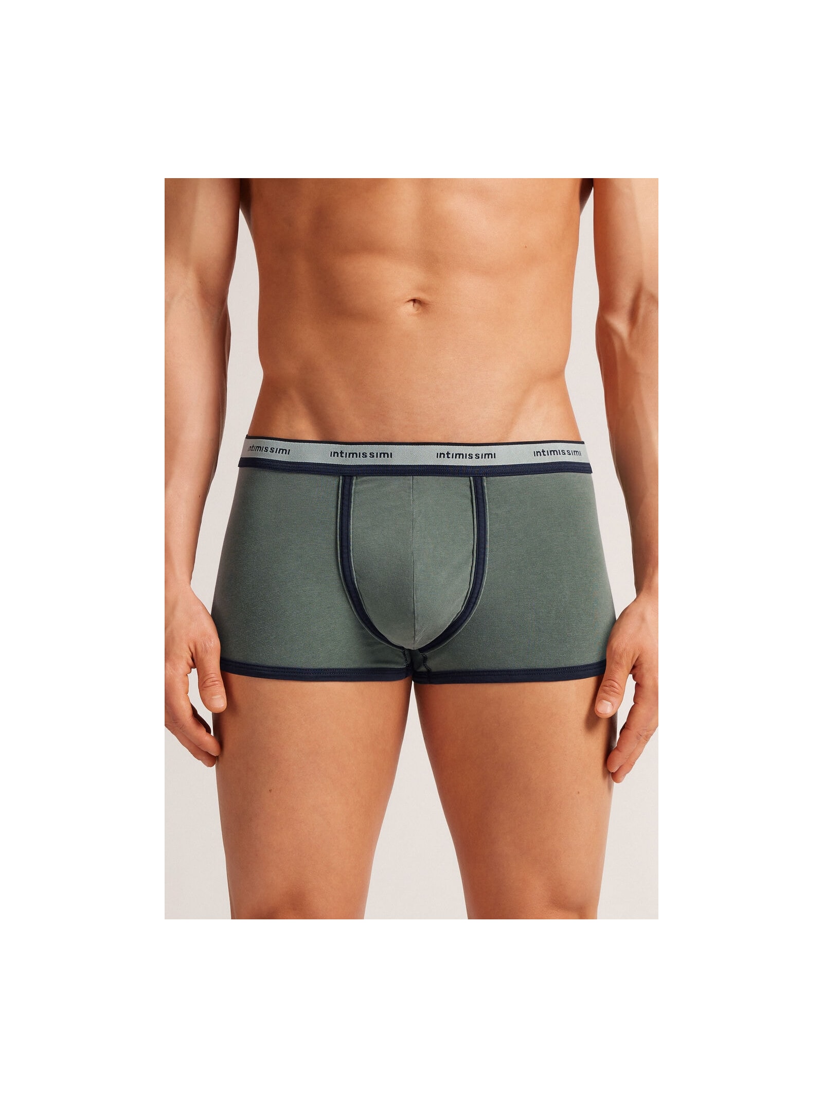 Cueca Boxer Washed Collection Em Algodão Azul Intimissimi