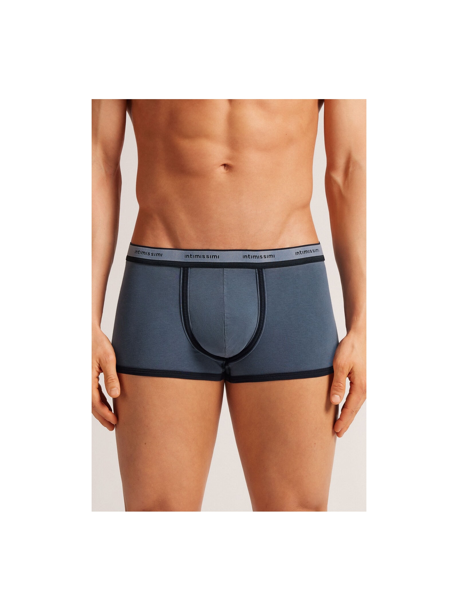 Cueca Boxer Washed Collection Em Algodão Azul Intimissimi