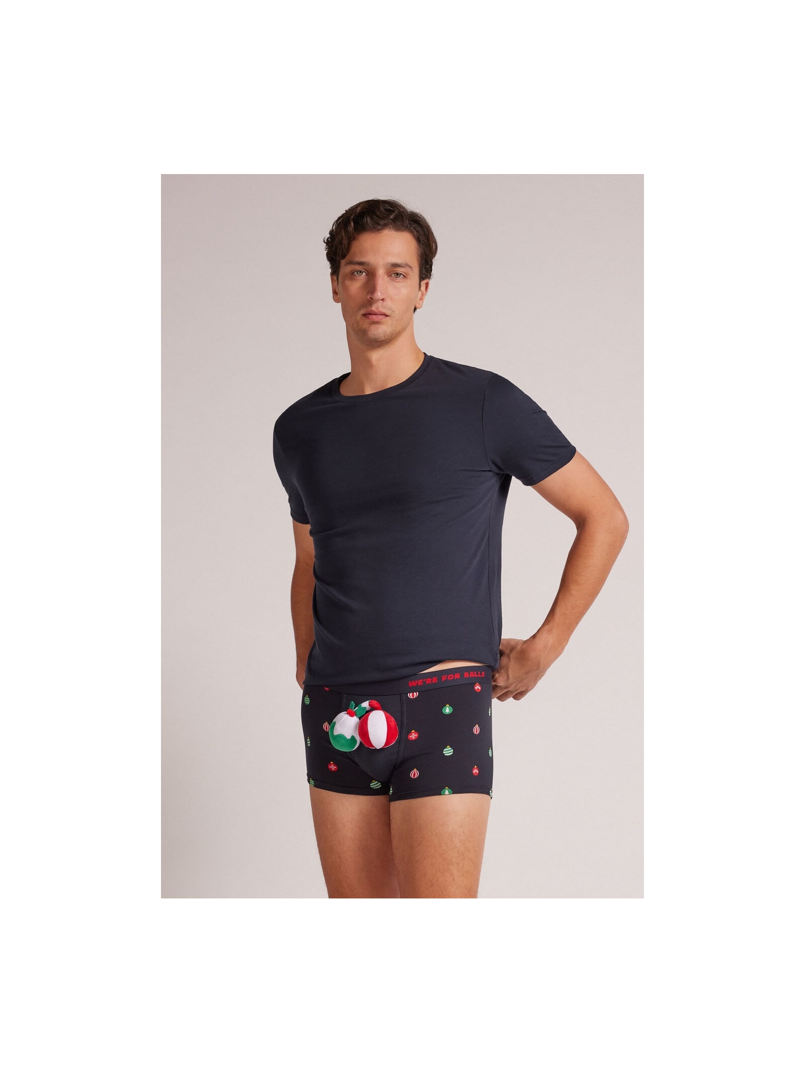 Cueca Em Algodão Supima Christmas Balls Azul Intimissimi
