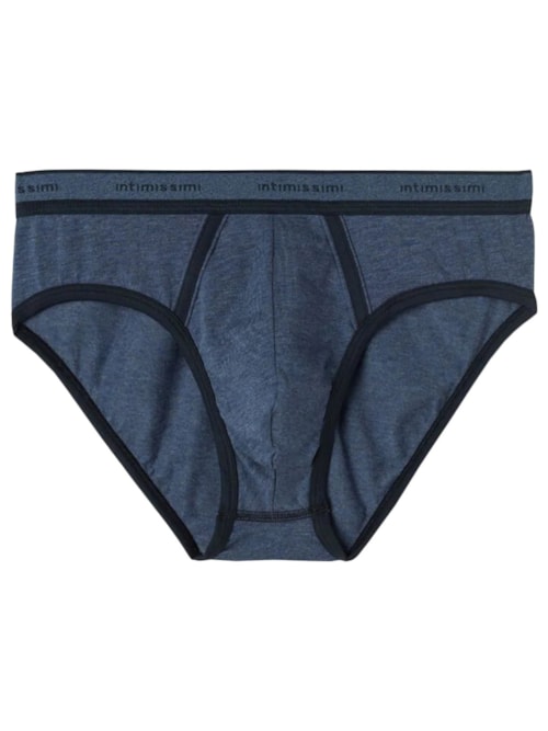 Cueca Em Algodão Supima® Elasticizado Com Logotipo - Azul