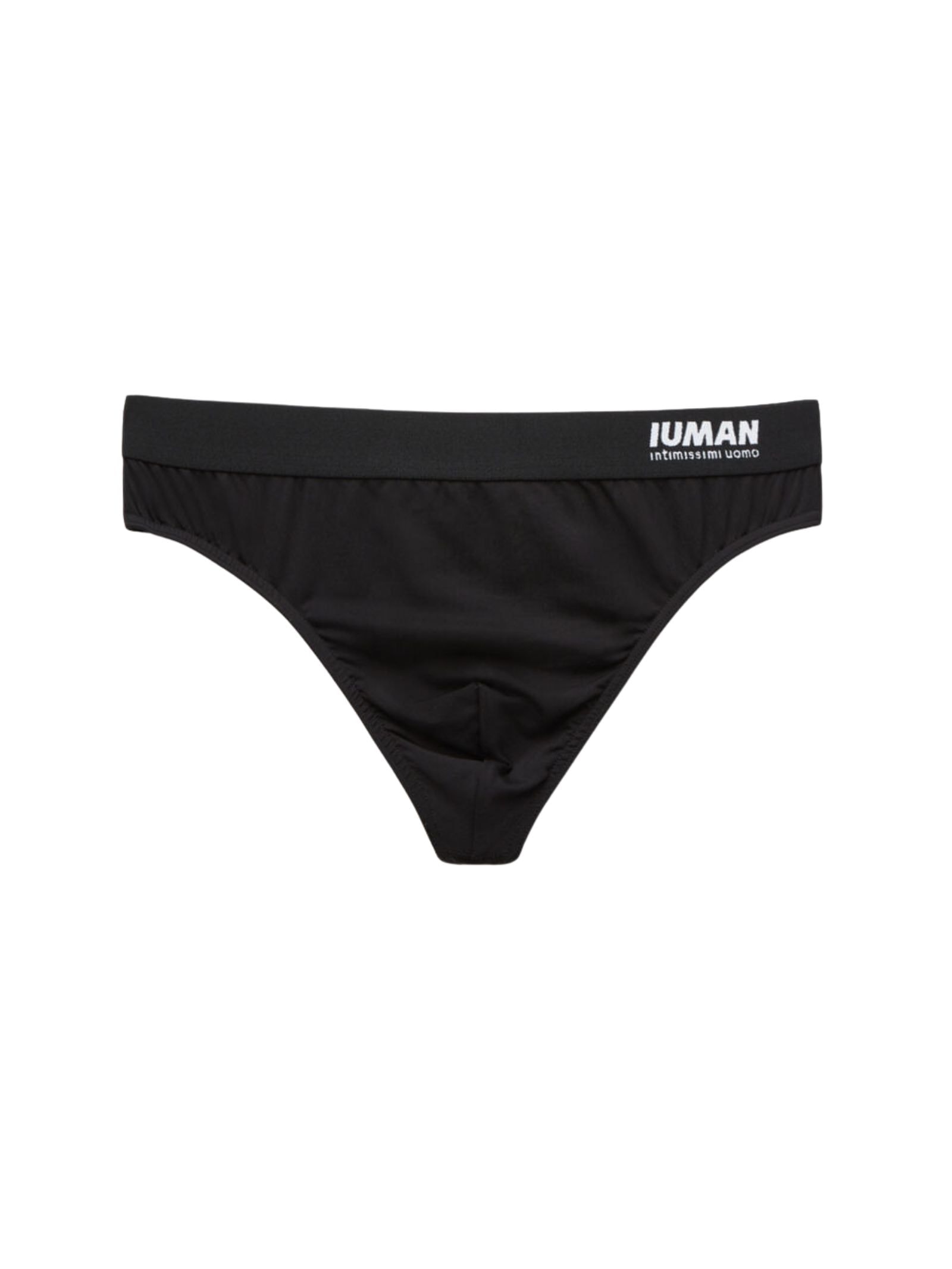 Cueca Fio Dental Em Microfibra Com Logótipo Preto Intimissimi