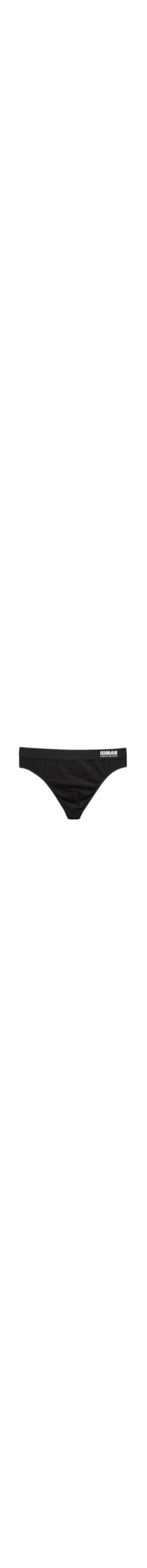 Cueca Fio Dental Em Microfibra Com Logótipo - Preto