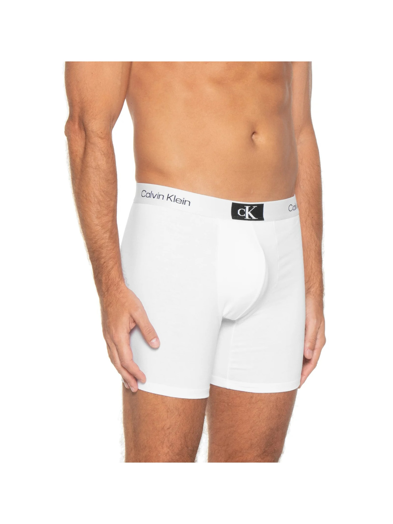 Cueca Long Boxer Cotton Branco Calvin Klein Underwear