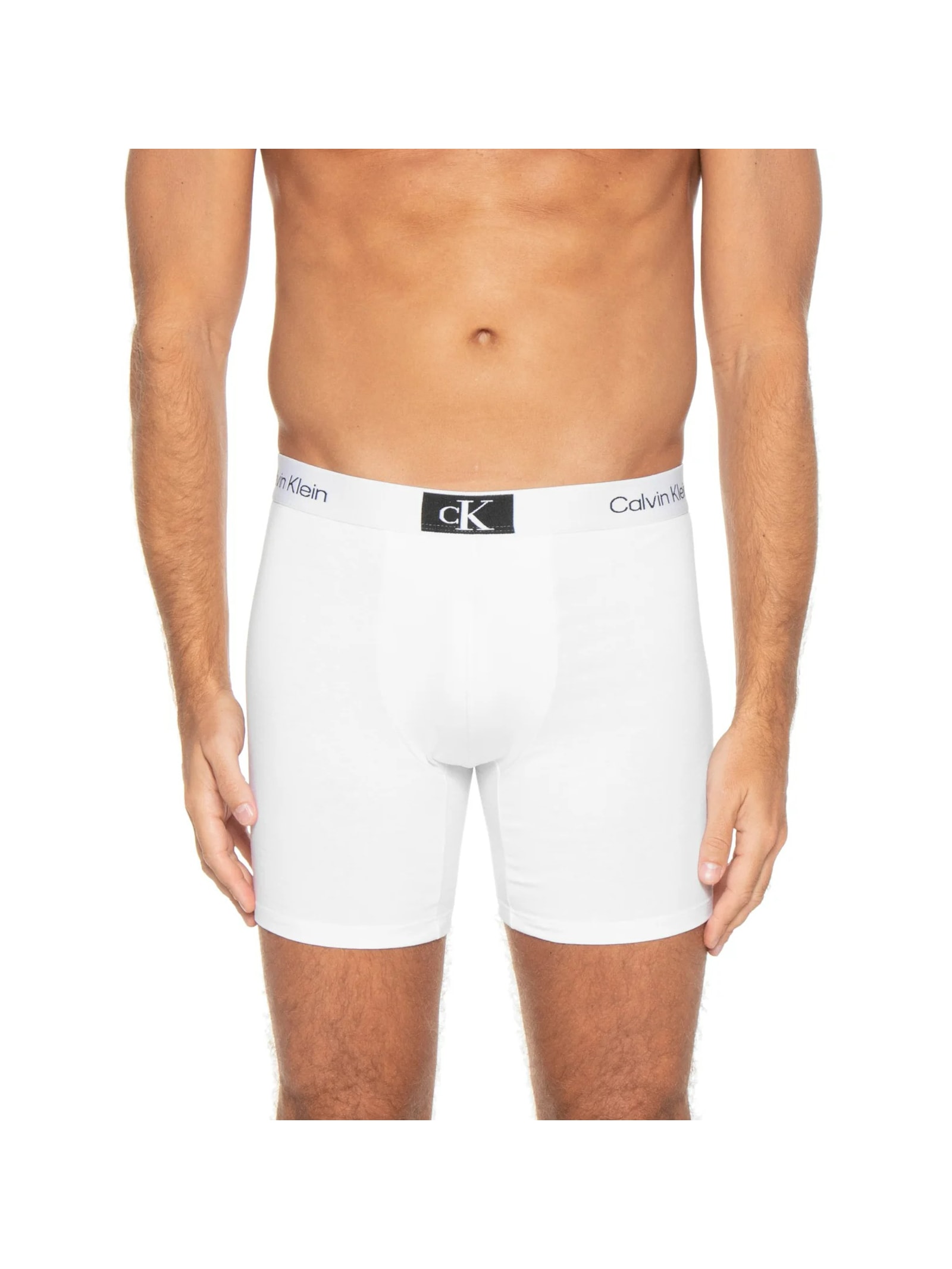 Cueca Long Boxer Cotton Branco Calvin Klein Underwear