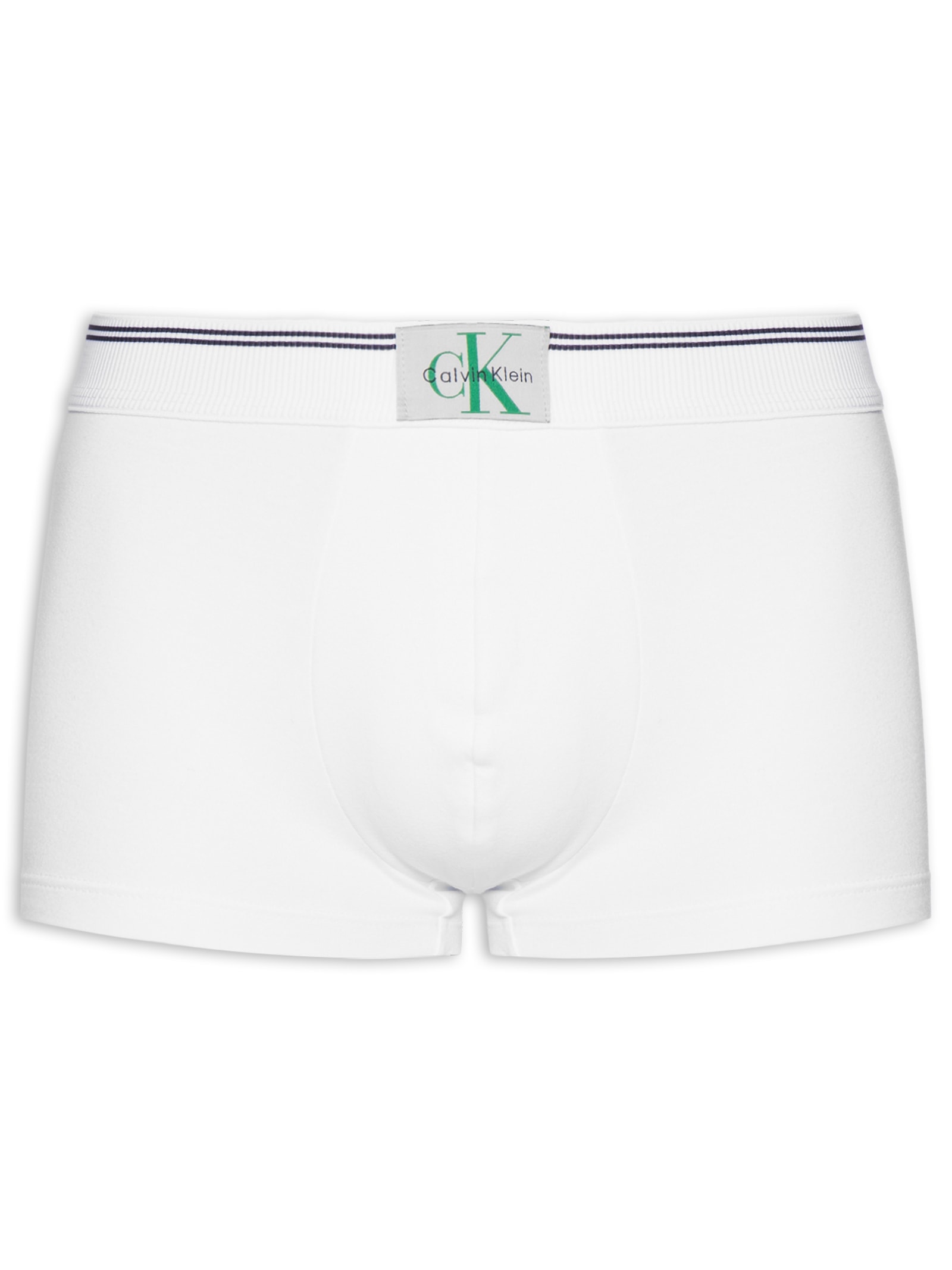 Cueca Low Rise Trunk Cotton Graphic Stripe Branco Calvin Klein Underwear