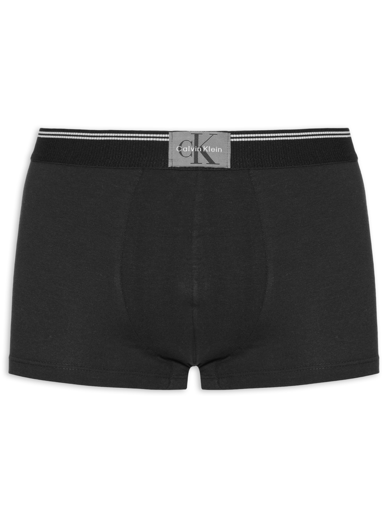 Cueca Low Rise Trunk Cotton Graphic Stripe Preto Calvin Klein Underwear