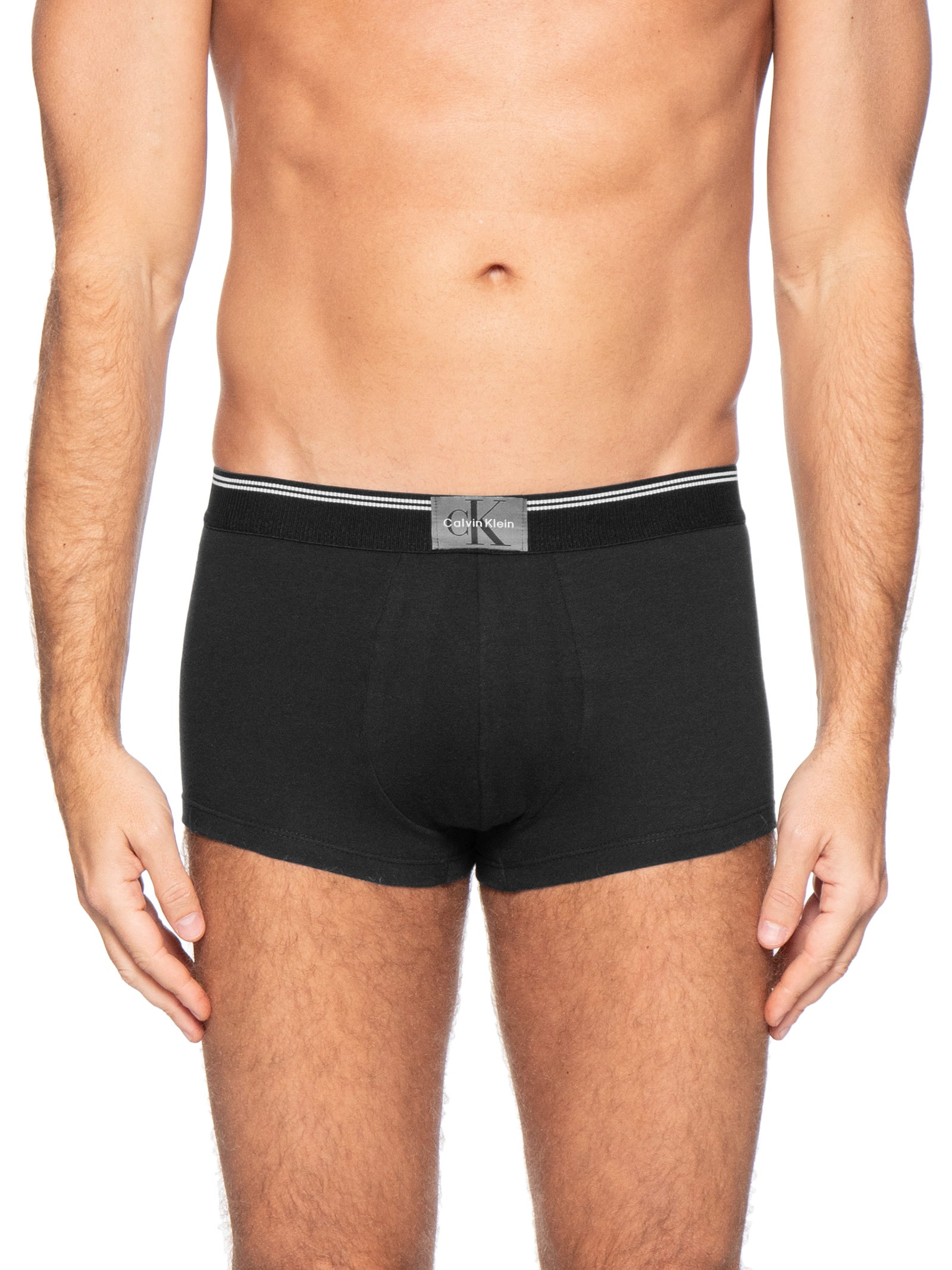 Cueca Low Rise Trunk Cotton Graphic Stripe Preto Calvin Klein Underwear