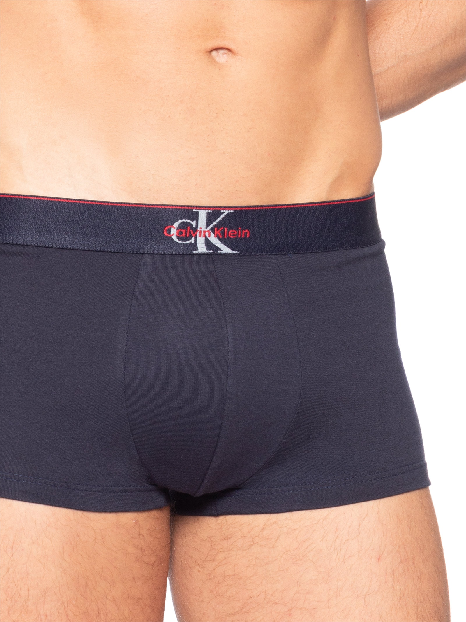 Cueca Low Rise Trunk Cotton Graphic – Azul Calvin Klein Underwear