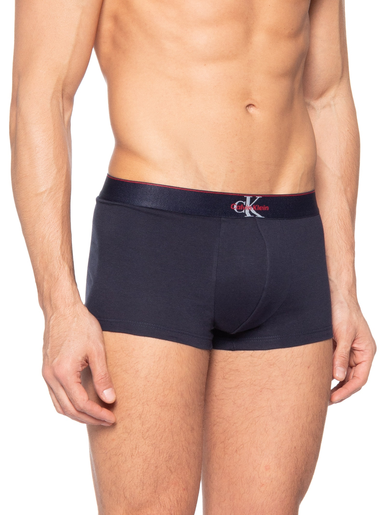 Cueca Low Rise Trunk Cotton Graphic – Azul Calvin Klein Underwear