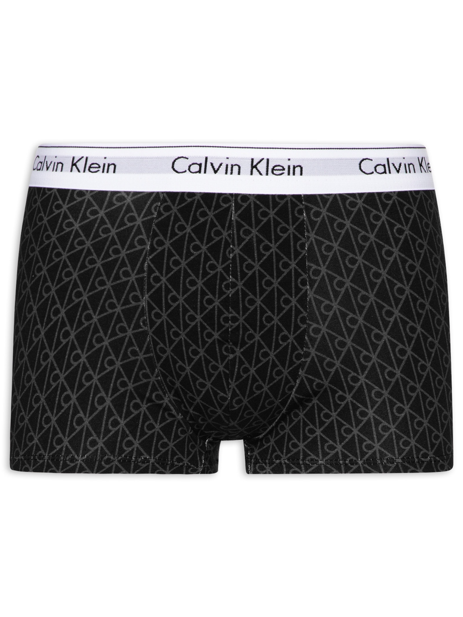 Cueca Low Rise Trunk Estampada Modern Cotton Preto Calvin Klein Underwear