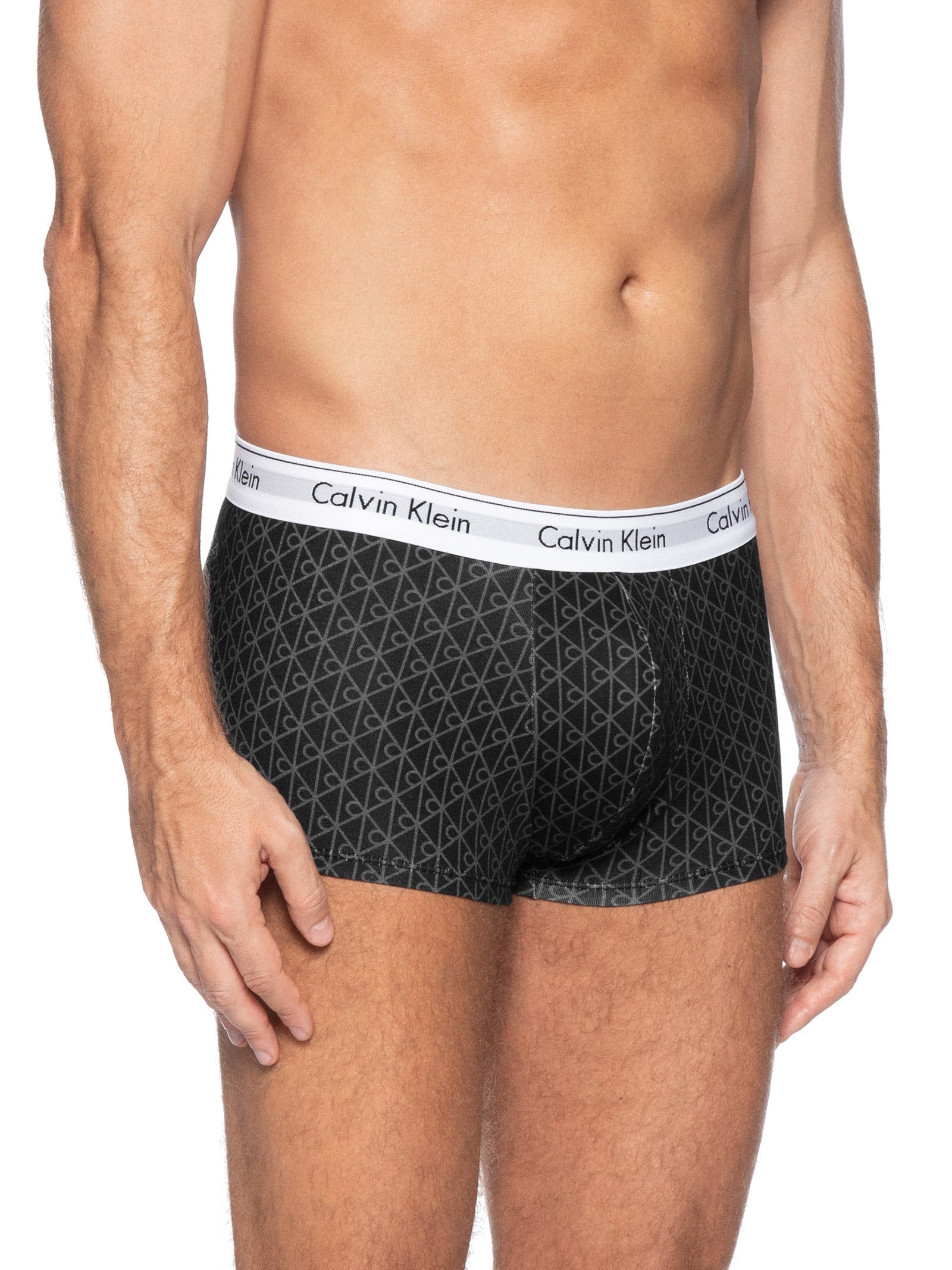 Cueca Low Rise Trunk Estampada Modern Cotton Preto Calvin Klein Underwear