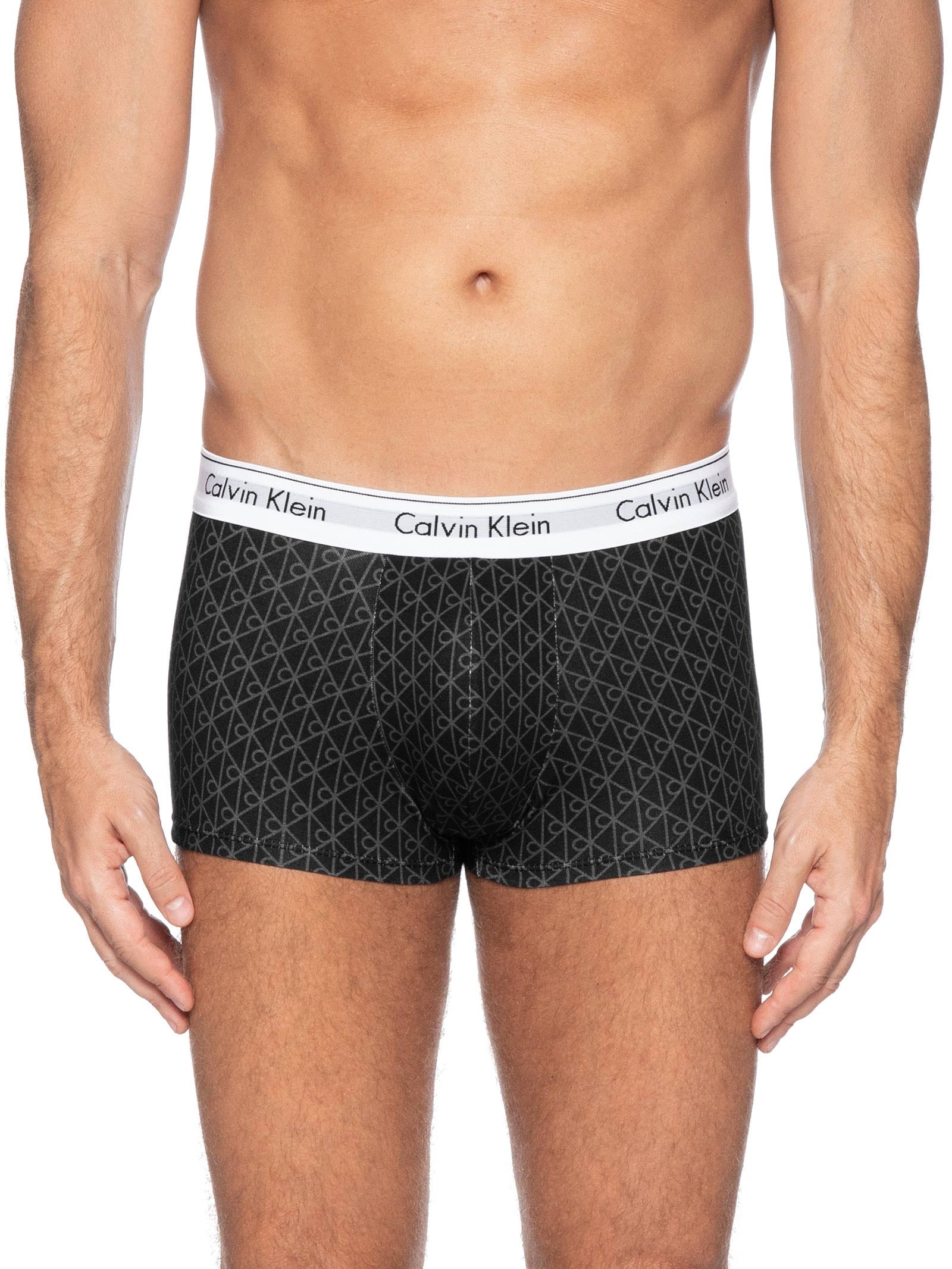 Cueca Low Rise Trunk Estampada Modern Cotton Preto Calvin Klein Underwear
