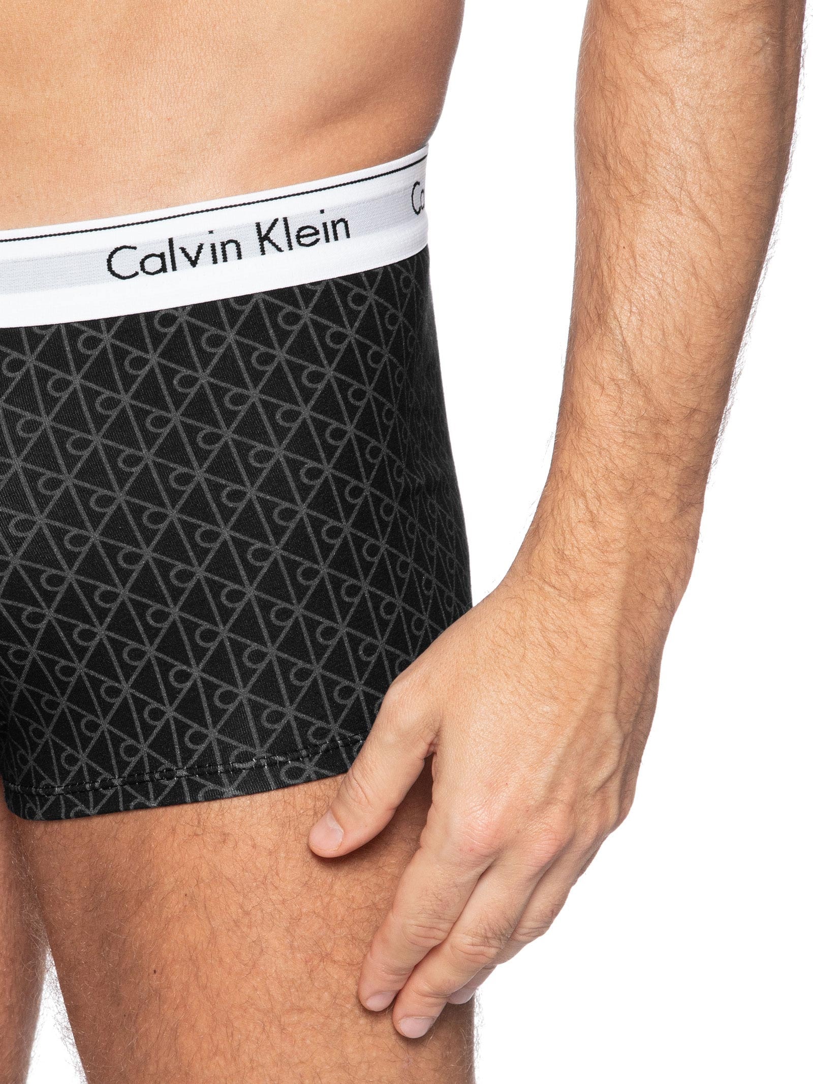 Cueca Low Rise Trunk Estampada Modern Cotton Preto Calvin Klein Underwear