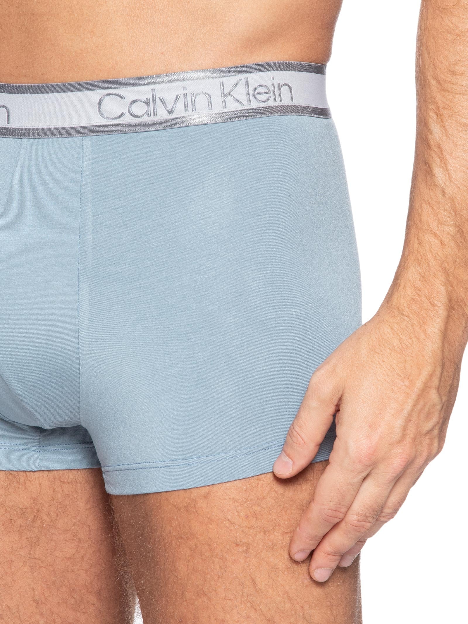 Cueca Masculina Trunk Modal Logo Azul Calvin Klein Underwear
