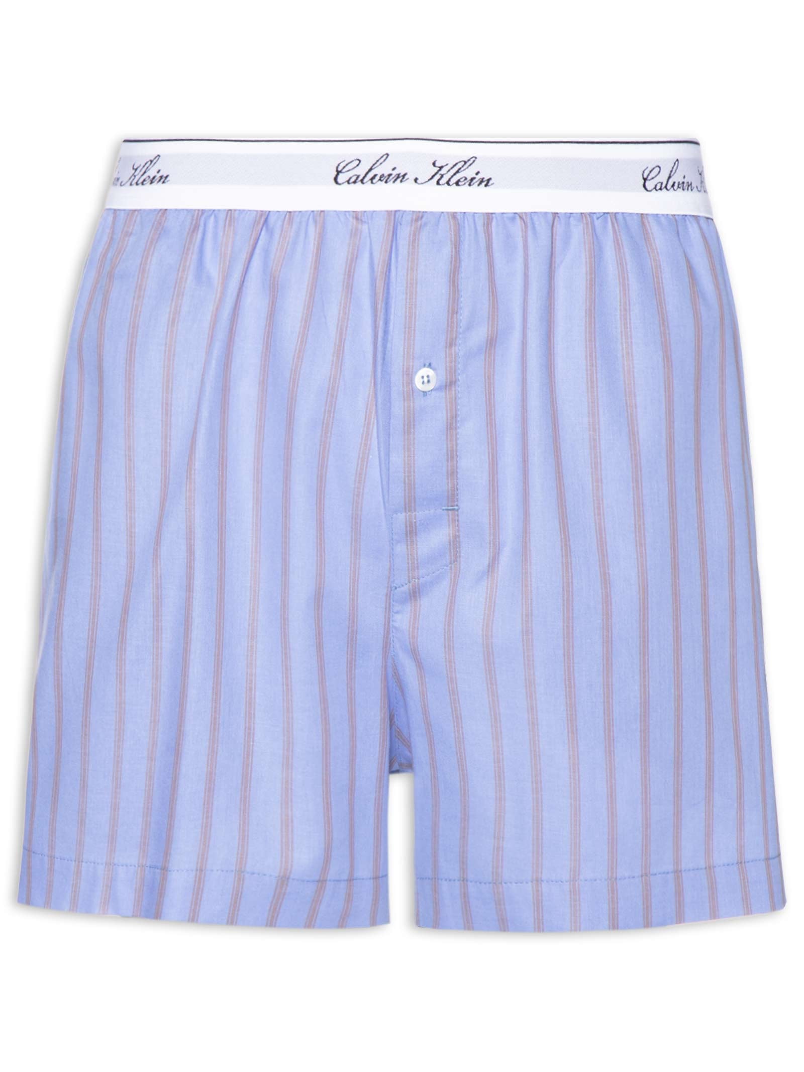 Cueca Samba Canção Algodão Icon Script Azul Calvin Klein Underwear