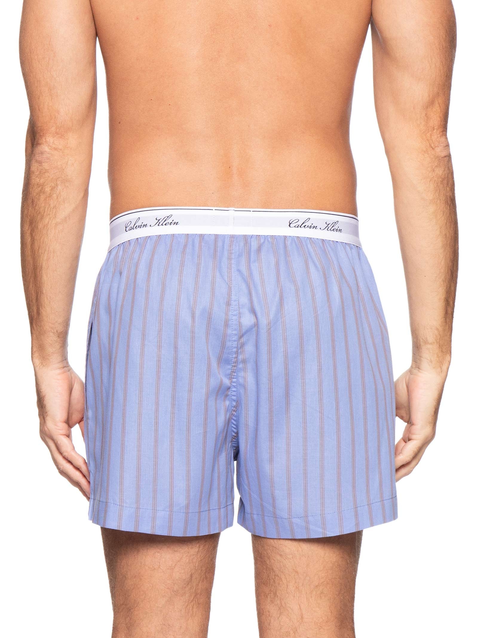 Cueca Samba Canção Algodão Icon Script Azul Calvin Klein Underwear