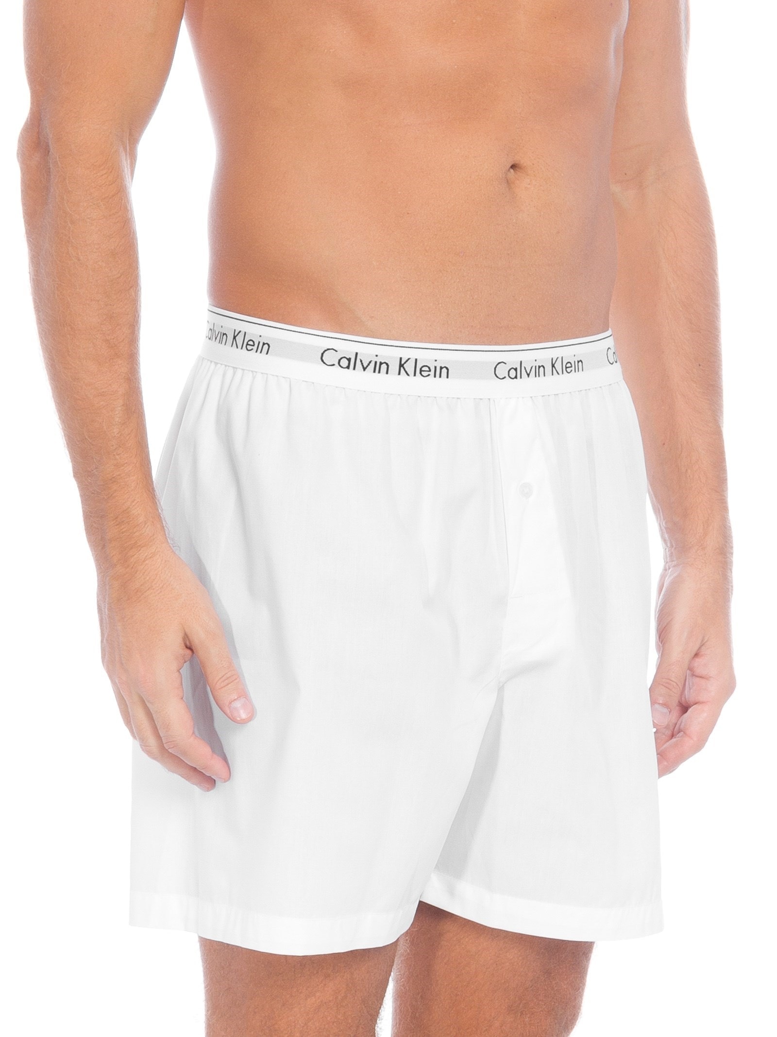 Cueca Samba Canção De Tricoline Lisa Branco Calvin Klein Underwear