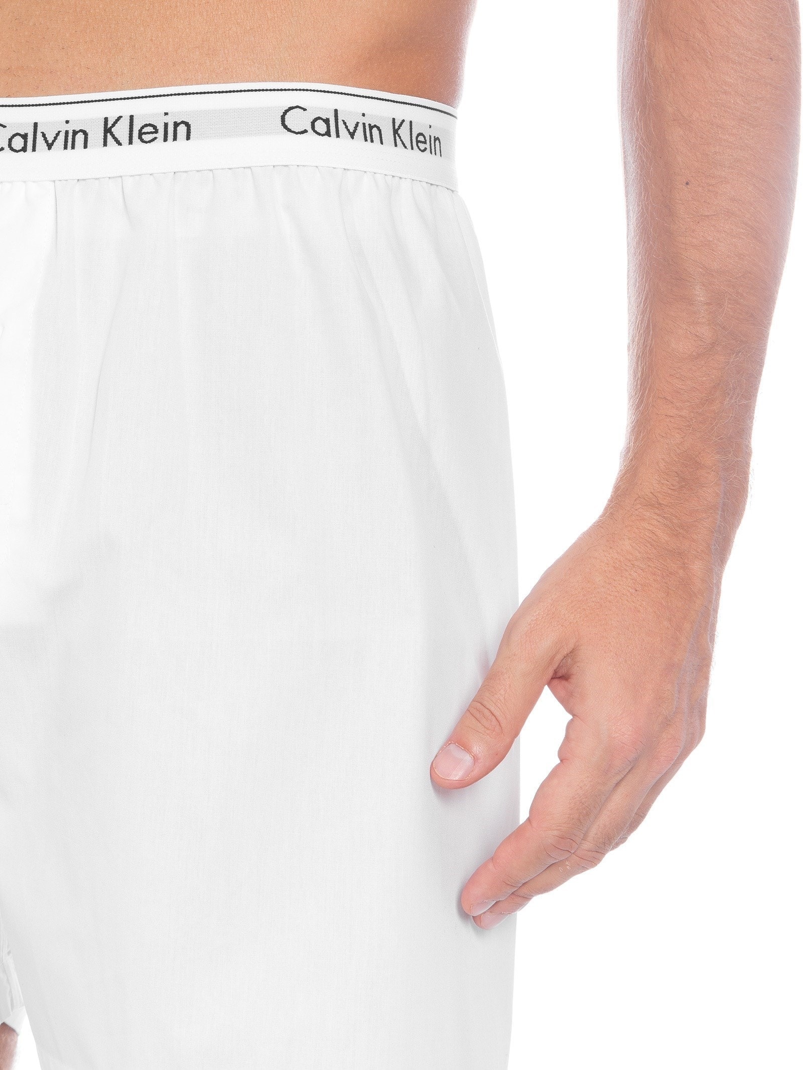 Cueca Samba Canção De Tricoline Lisa Branco Calvin Klein Underwear