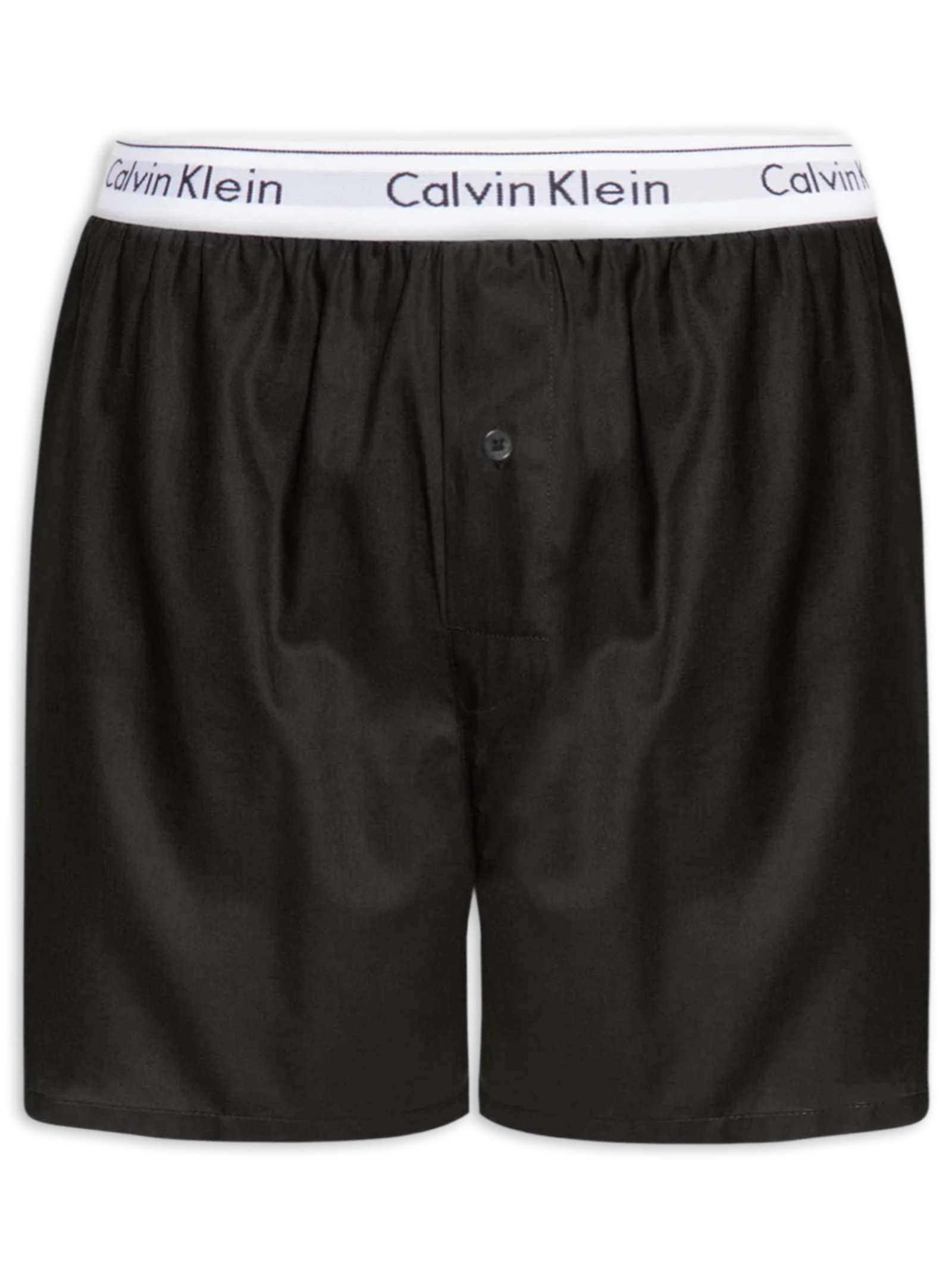 Cueca Samba Canção De Tricoline Lisa Preto Calvin Klein Underwear